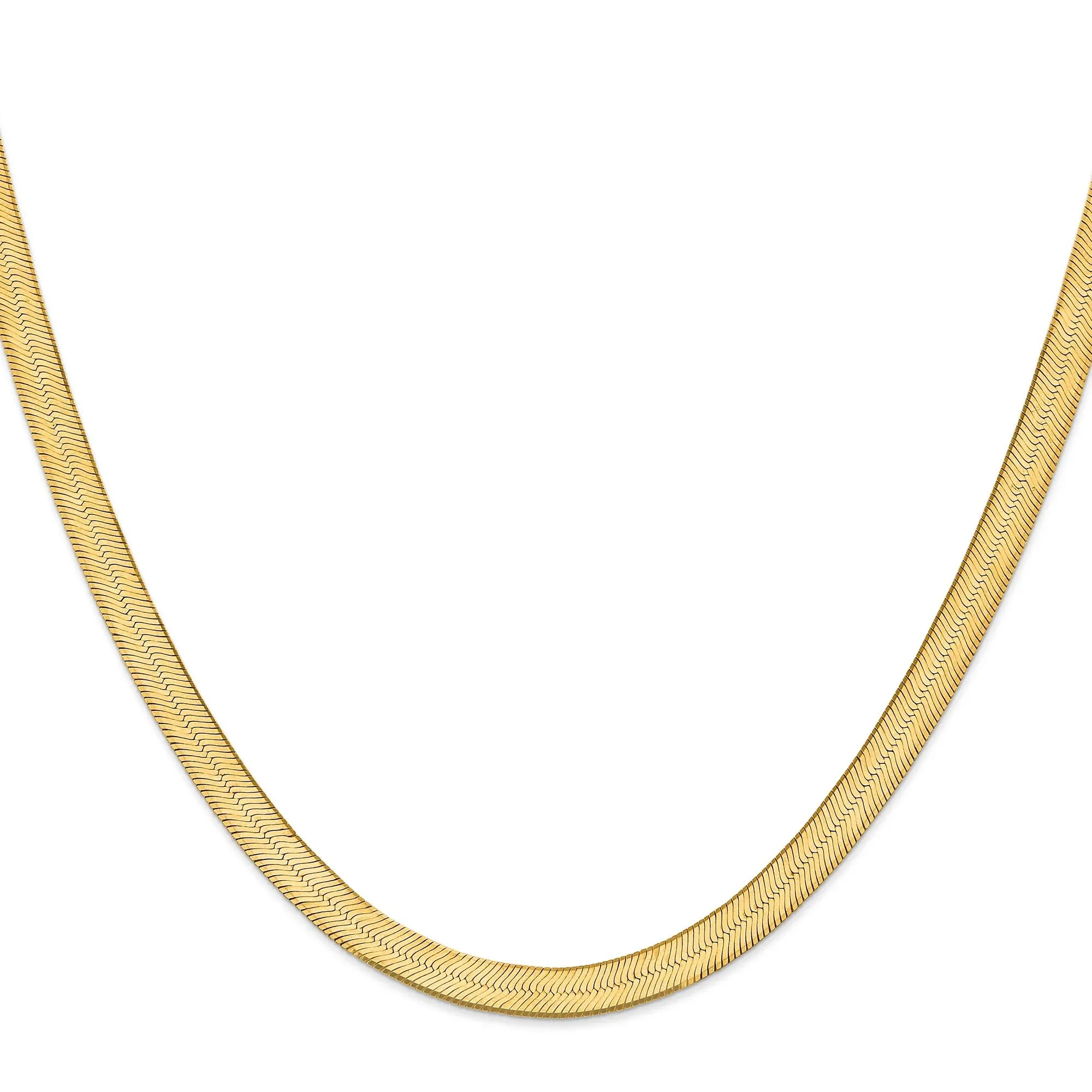 Herringbone Chain 14K Yellow Gold Necklace Size 22"