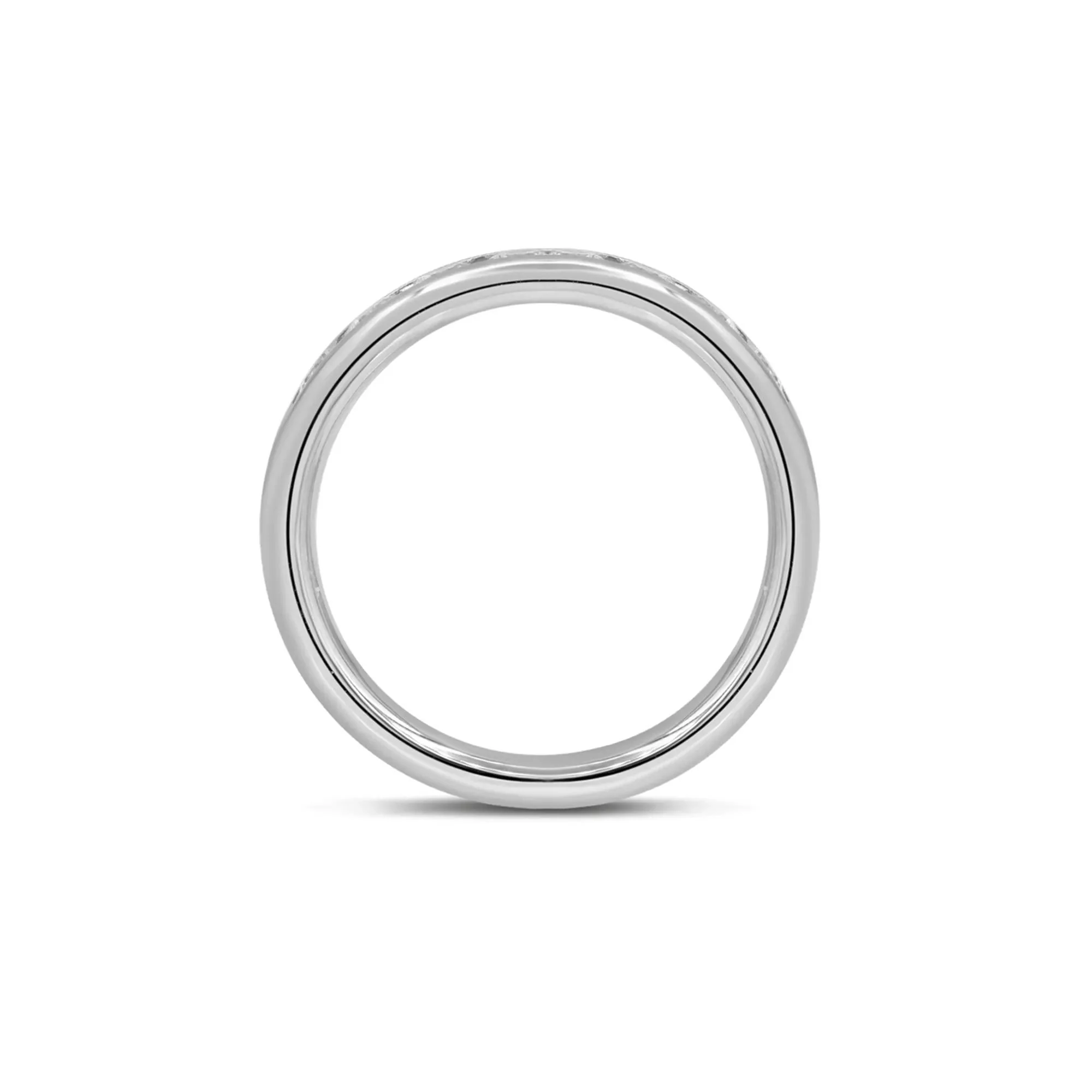 1 CT. Tw. Lab Grown Diamond Channel-Set Wedding Band Ring 14K White Gold Round Brilliant Cut Size 8.5 4mm - Image 2