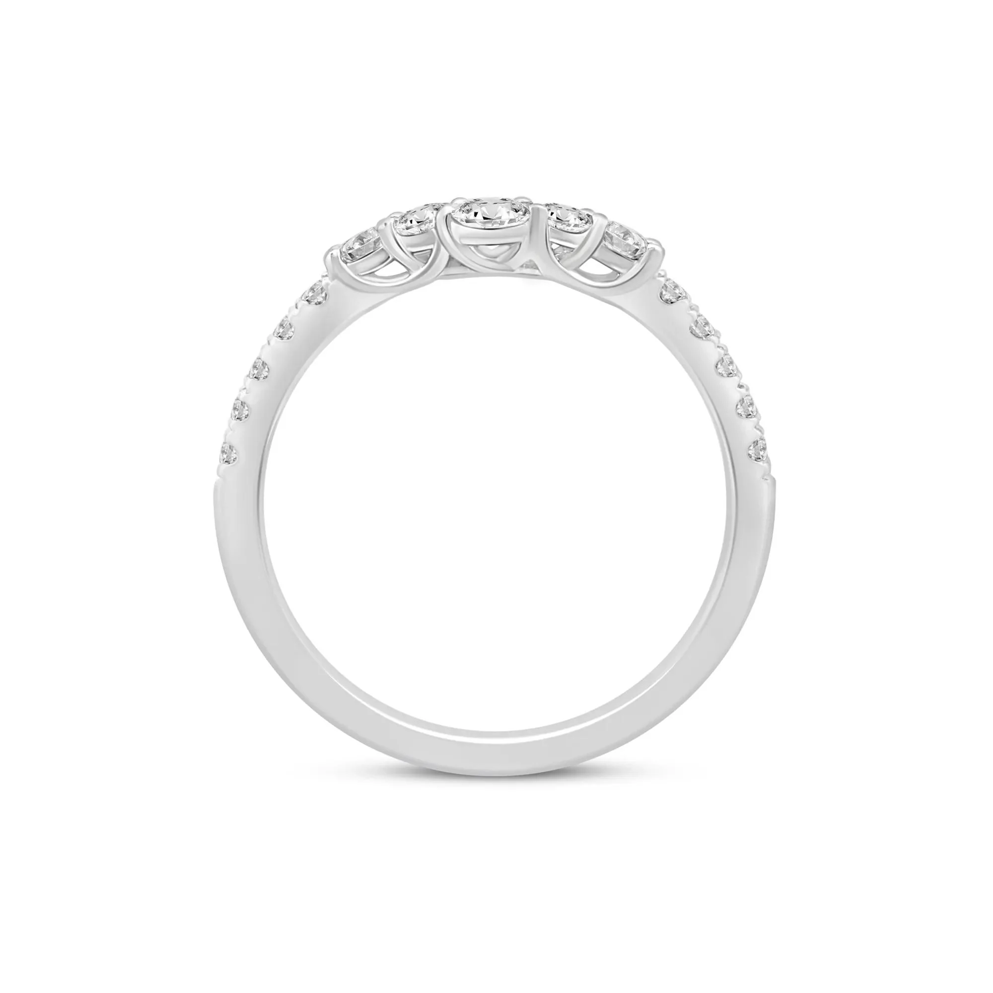 1/2 CT. Tw. Lab Grown Diamond Contour Band Ring 14K White Gold Size 6 1mm - Image 2