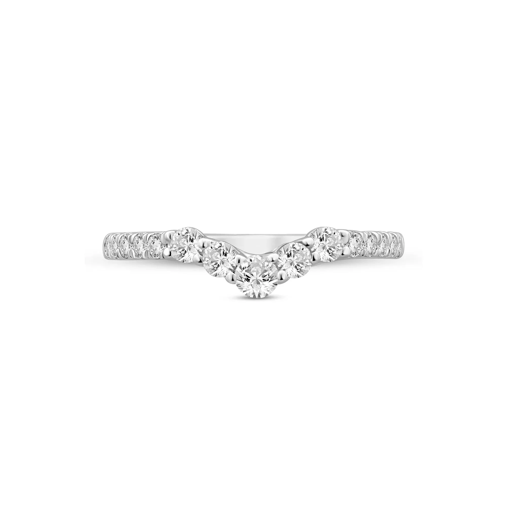 1/2 CT. Tw. Lab Grown Diamond Contour Band Ring 14K White Gold Size 7 1mm