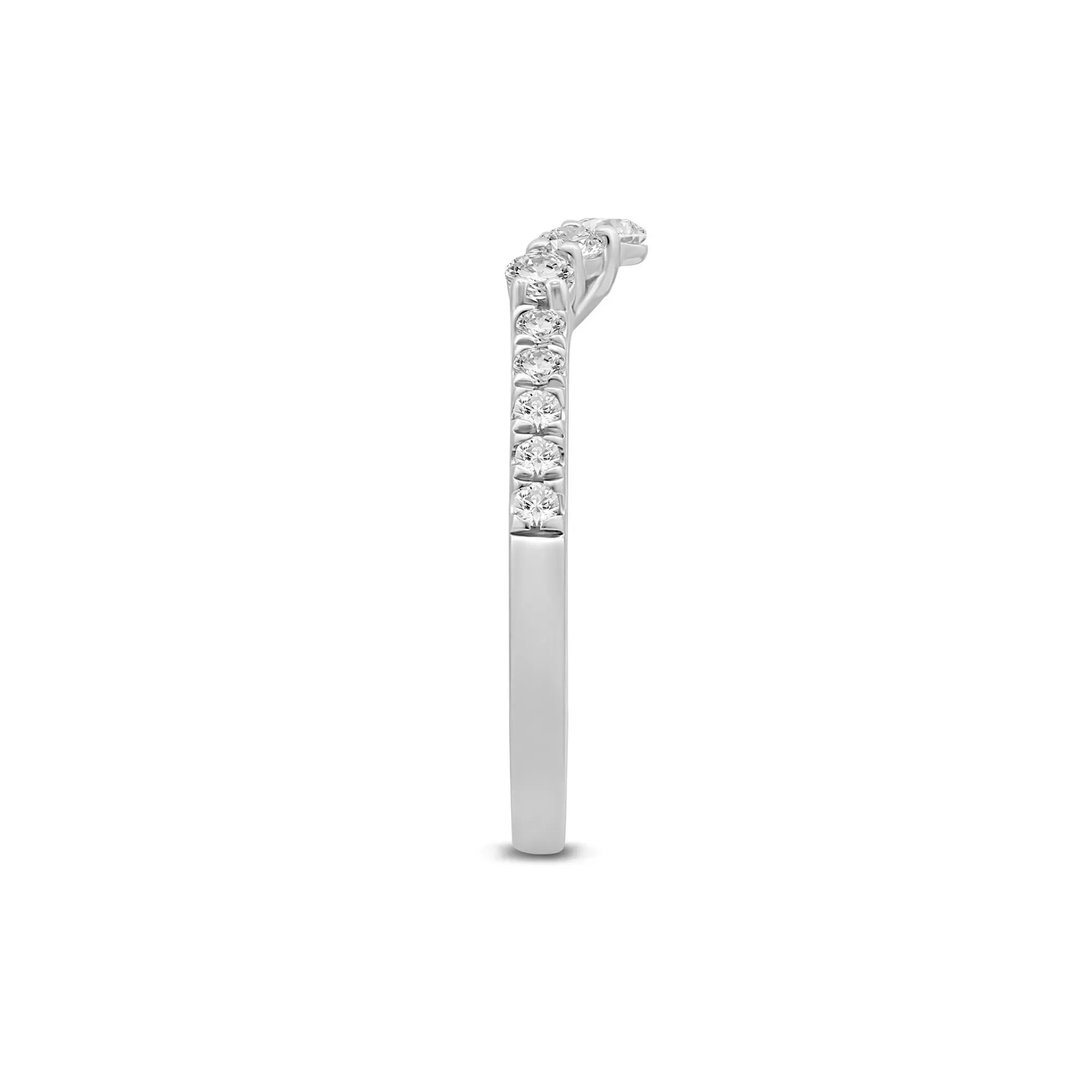 1/2 CT. Tw. Lab Grown Diamond Contour Band Ring 14K White Gold Size 8 1mm - Image 3