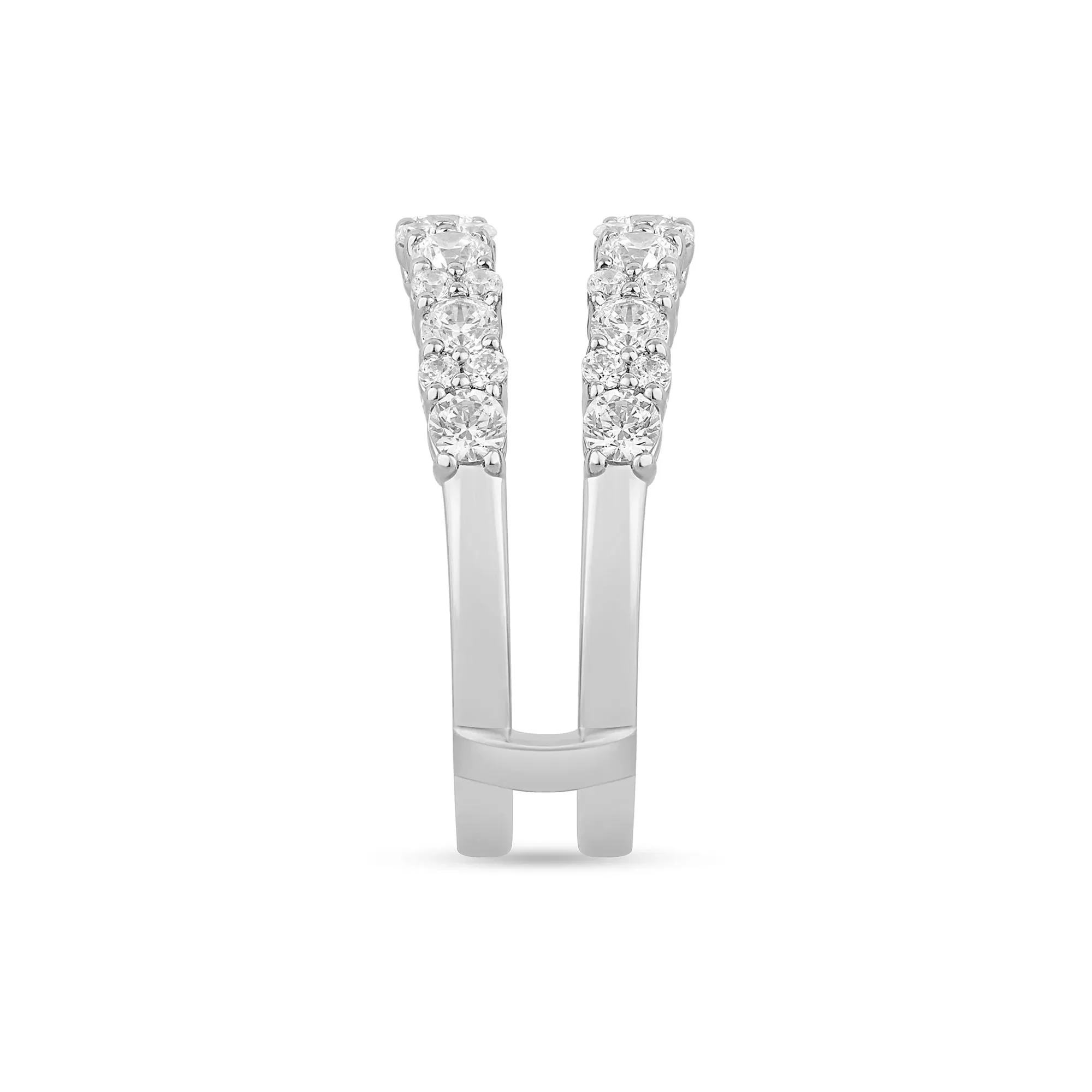 1 3/8 CT. Tw. Lab Grown Diamond Ring Enhancer 14K White Gold Size 6.5 6mm - Image 3