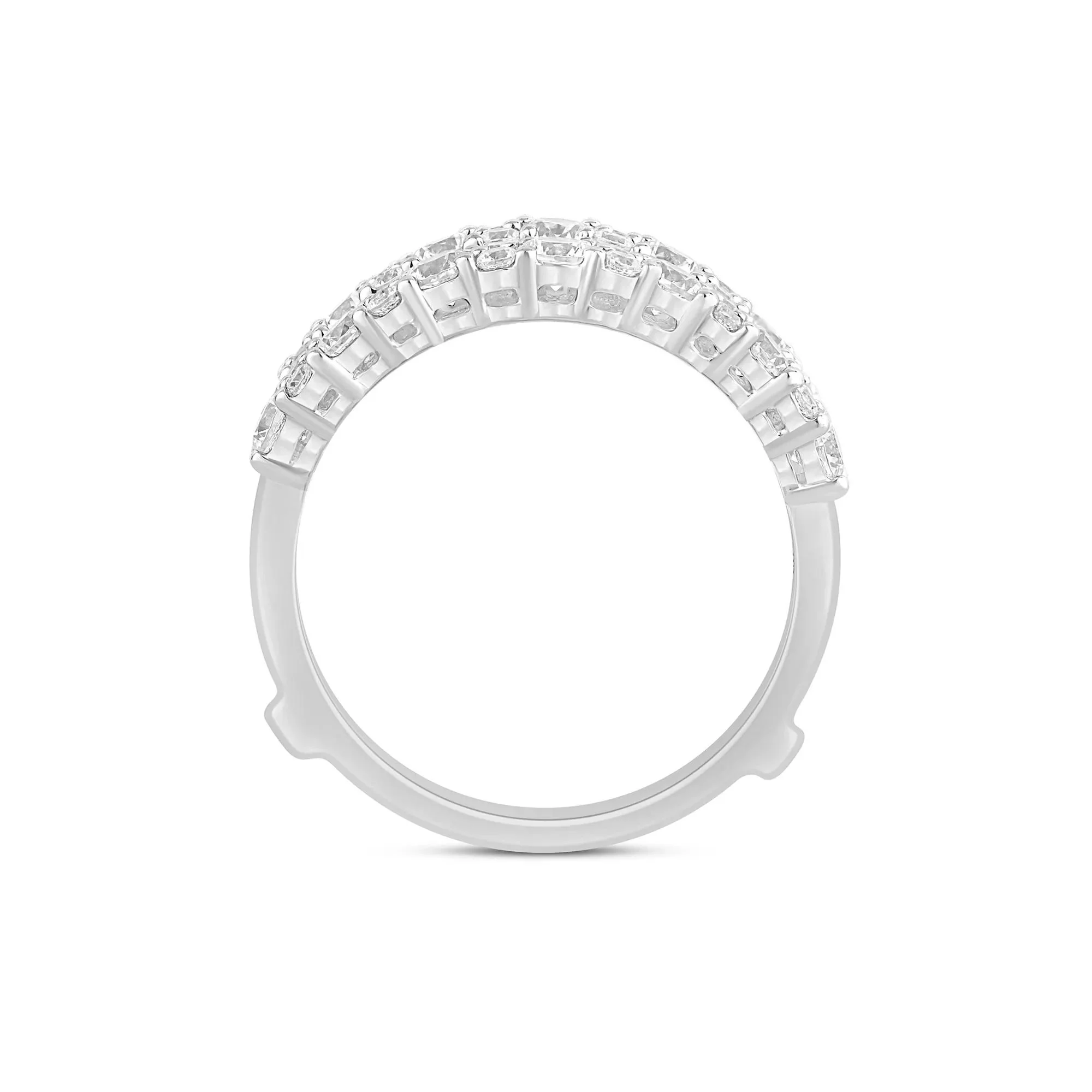 1 3/8 CT. Tw. Lab Grown Diamond Ring Enhancer 14K White Gold Size 8 6mm - Image 2