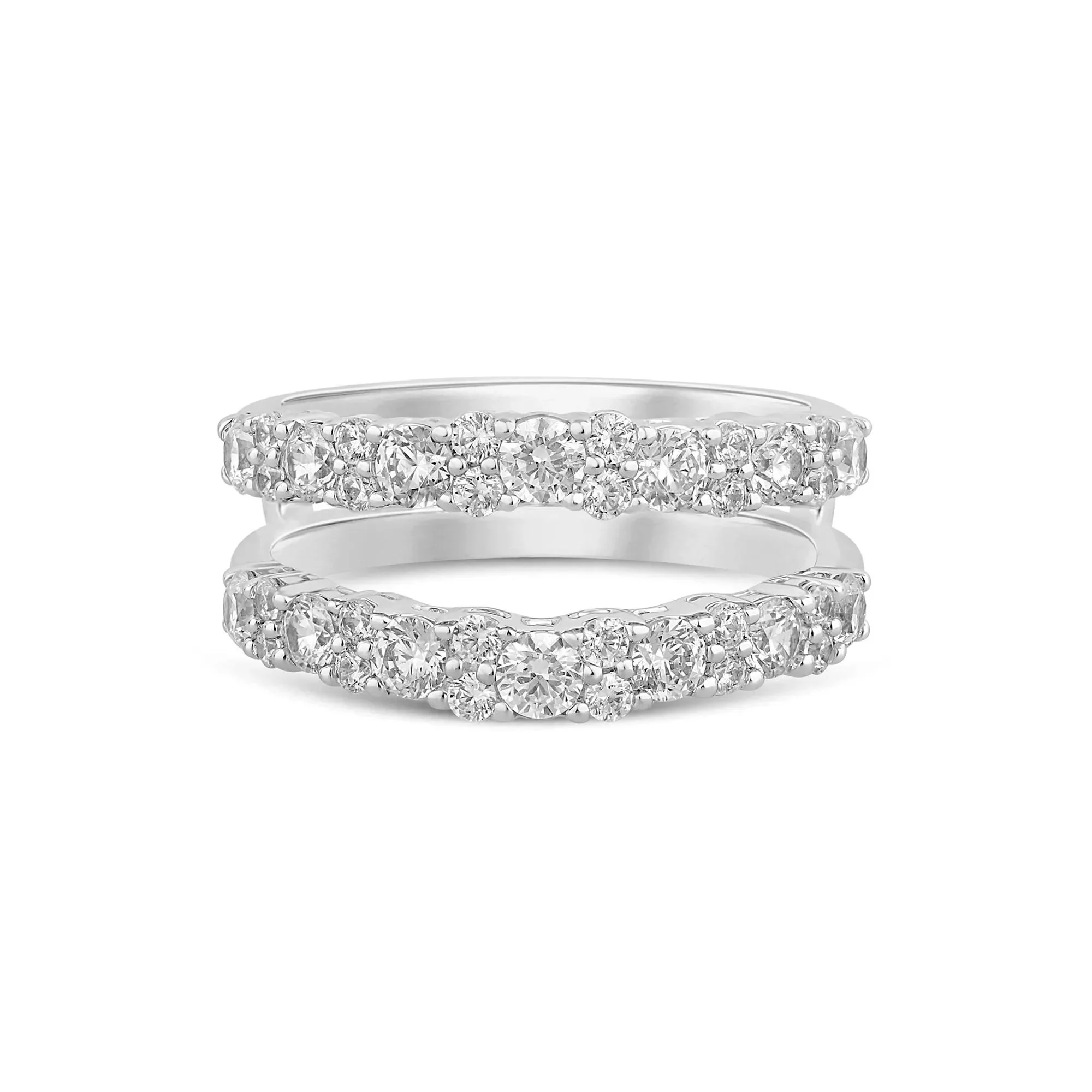 1 3/8 CT. Tw. Lab Grown Diamond Ring Enhancer 14K White Gold Size 8.5 6mm