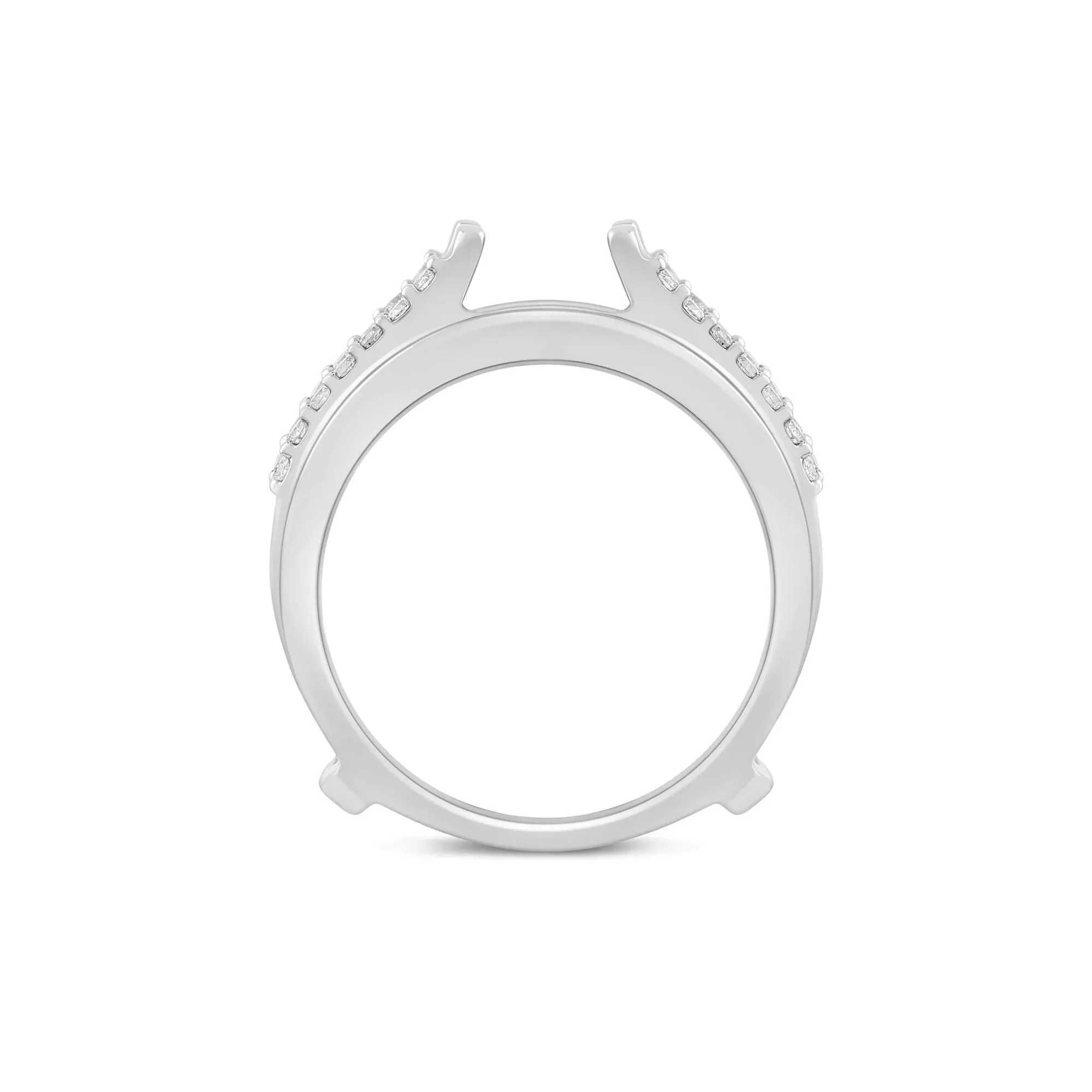 1 CT. Tw. Lab Grown Diamond Ring Enhancer 14K White Gold Size 7 5mm - Image 2