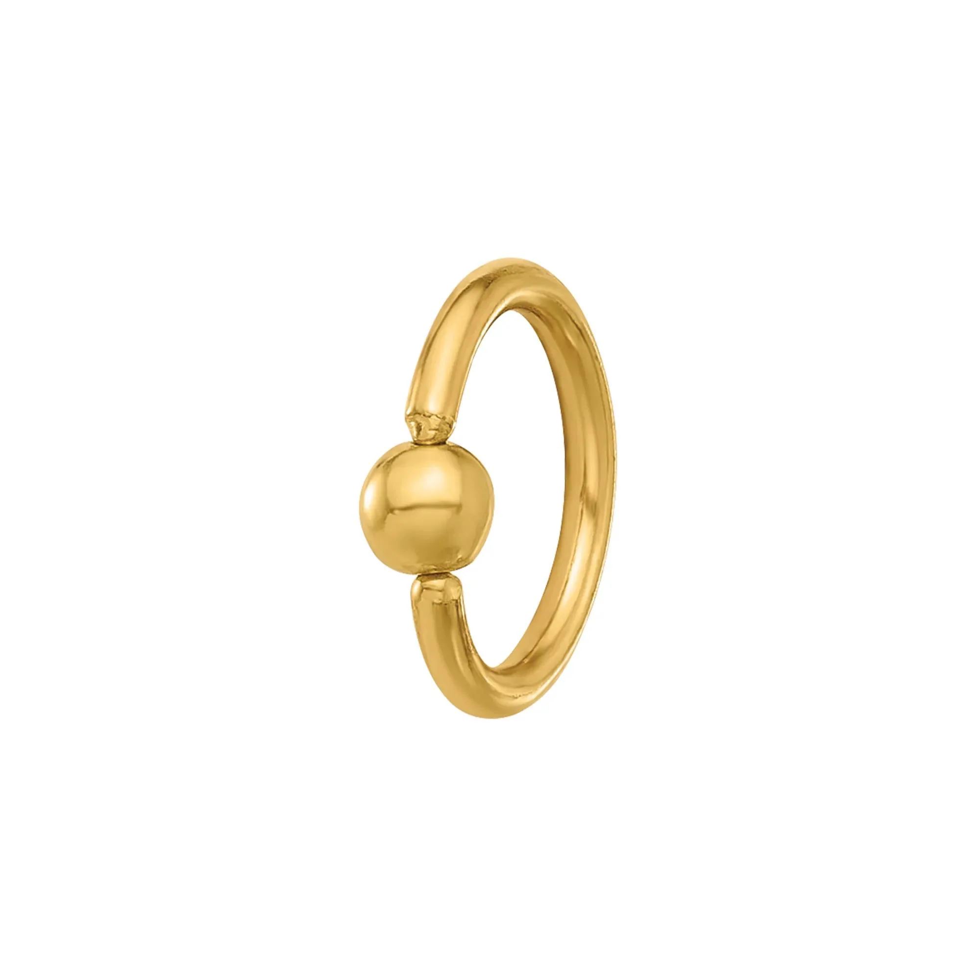 Polished Septum Cartilage Ring 14K Yellow Gold 16 Gauge Size 10.00mm