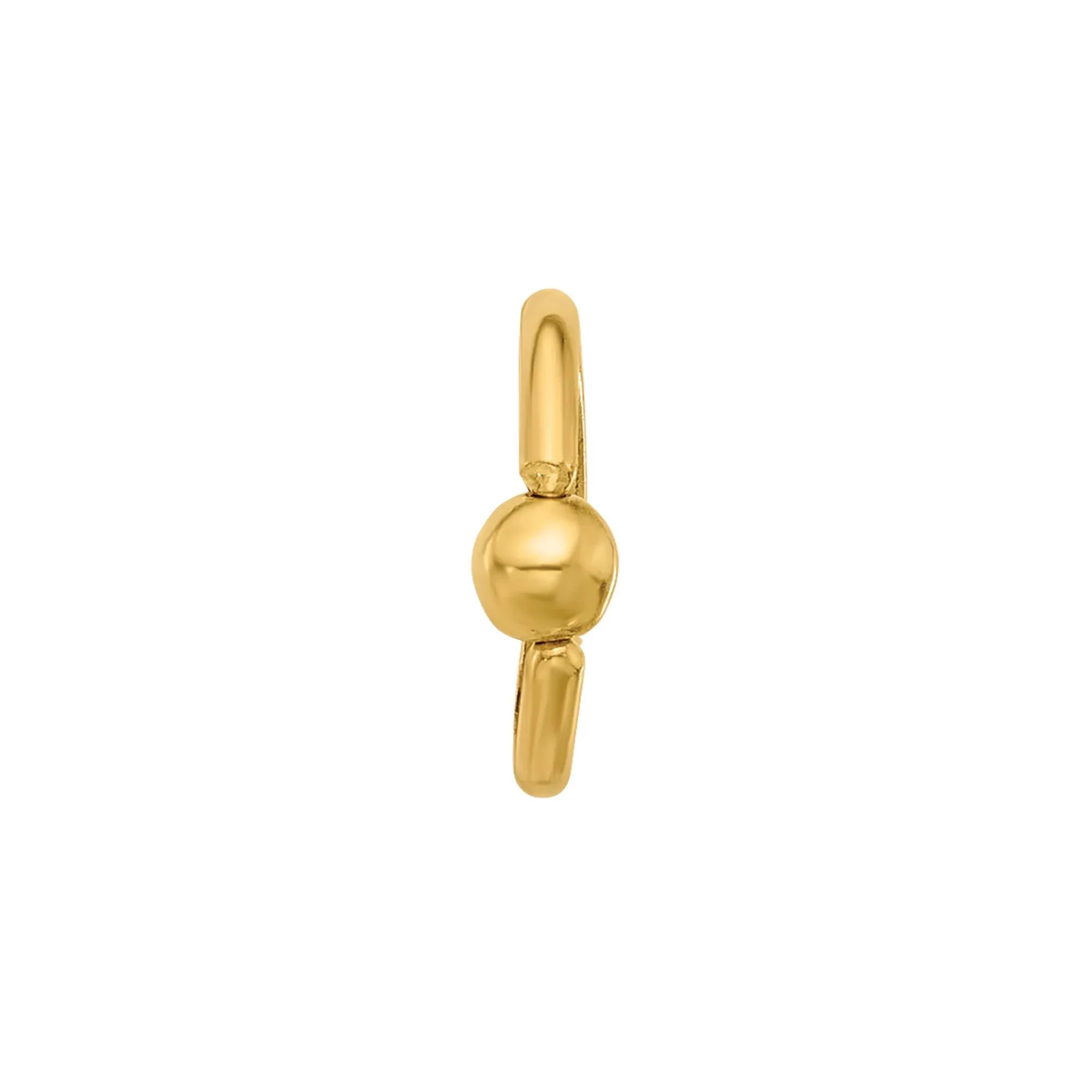 Polished Ball Cartilage Hoop 14K Yellow Gold 18 Gauge Earring Size 8.20mm - Image 3