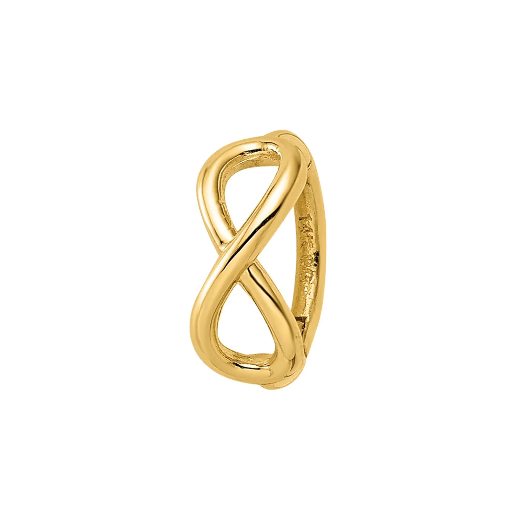 Infinity Symbol Cartilage Hoop 14K Yellow Gold 16 Gauge Earring Size 4.60mm