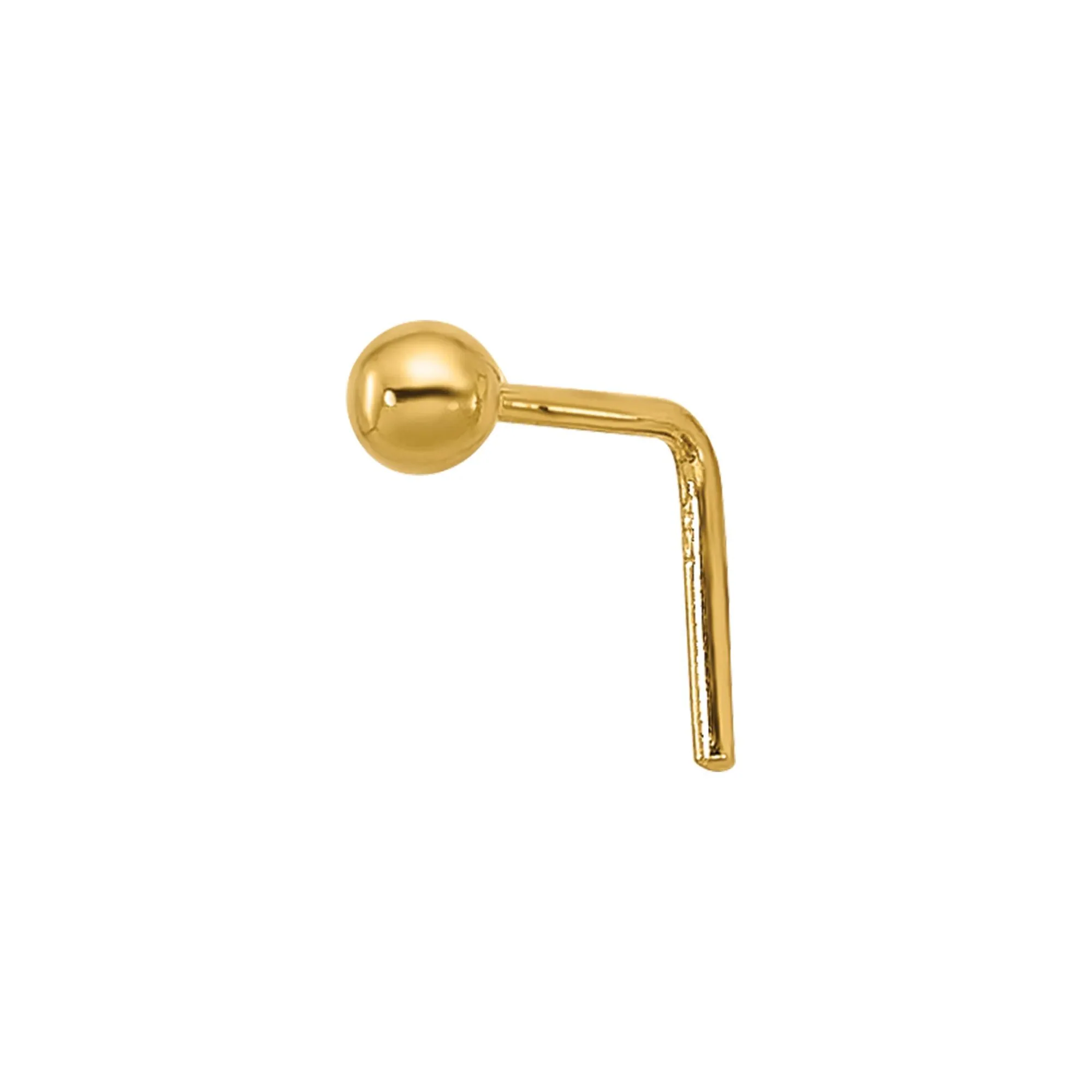 Polished Ball Nose Stud 22 Gauge Yellow Size 2.00mm
