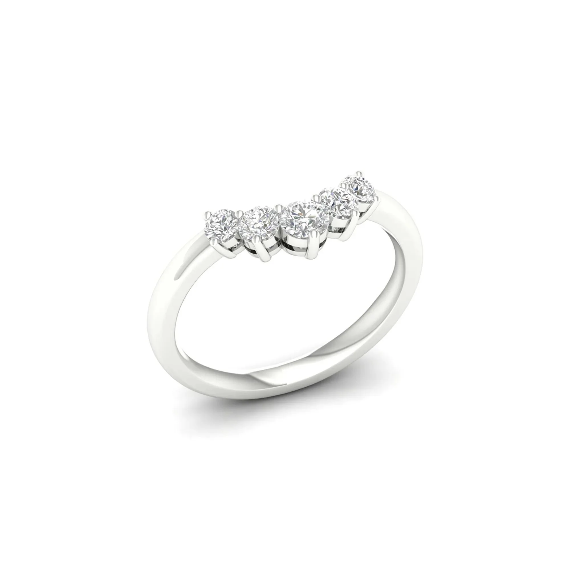 1/2 CT. Tw. Lab Grown Diamond Contour Band Ring 14K White Gold Size 7 - Image 4