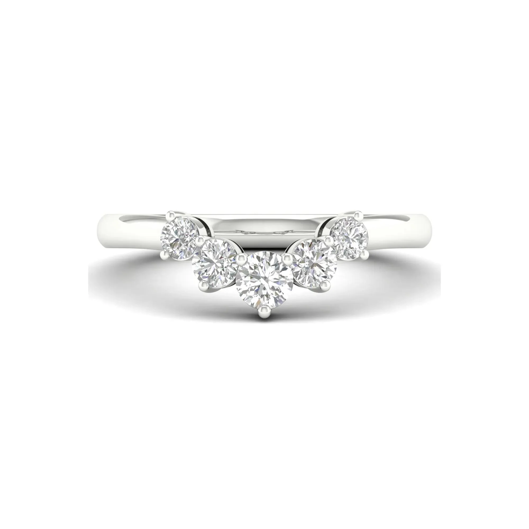 1/2 CT. Tw. Lab Grown Diamond Contour Band Ring 14K White Gold Size 7.5