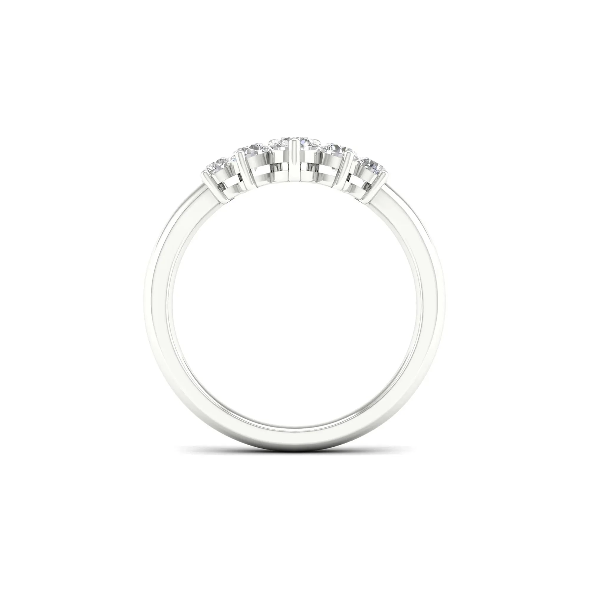 1/2 CT. Tw. Lab Grown Diamond Contour Band Ring 14K White Gold Size 8 - Image 2