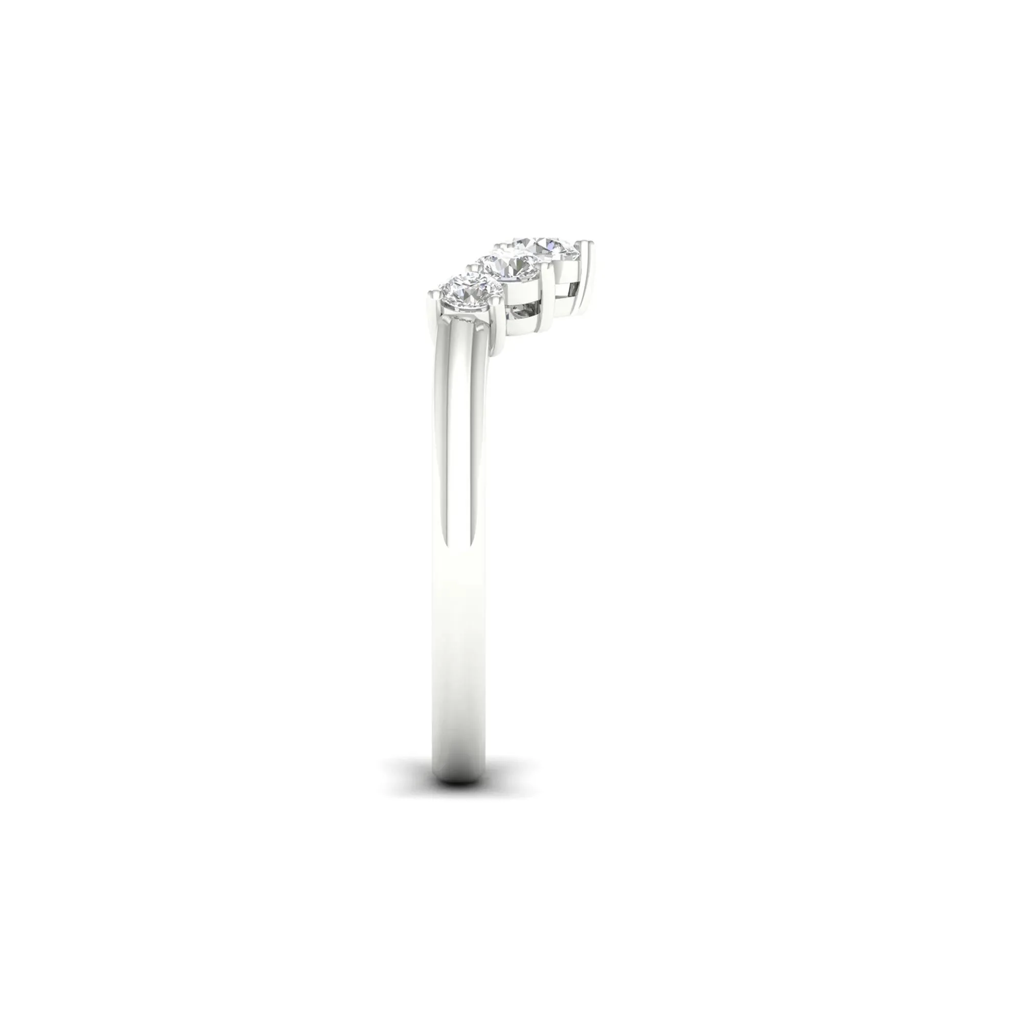 1/2 CT. Tw. Lab Grown Diamond Contour Band Ring 14K White Gold Size 9 - Image 3