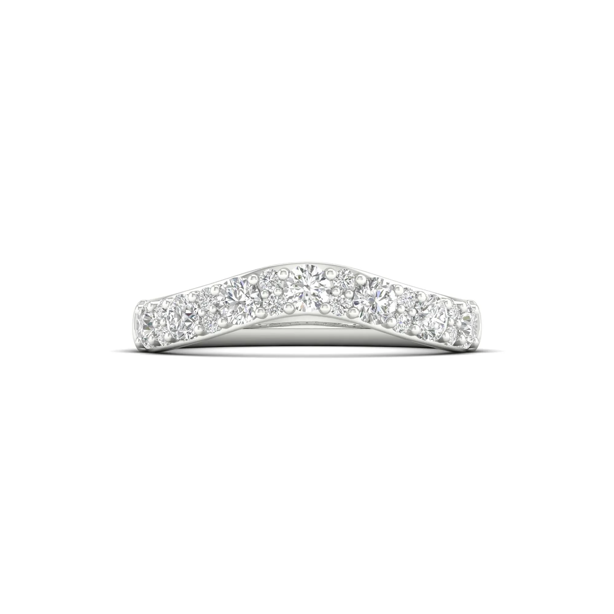 3/4 CT. Tw. Lab Grown Diamond Contour Band Ring 14K White Gold Size 7.5