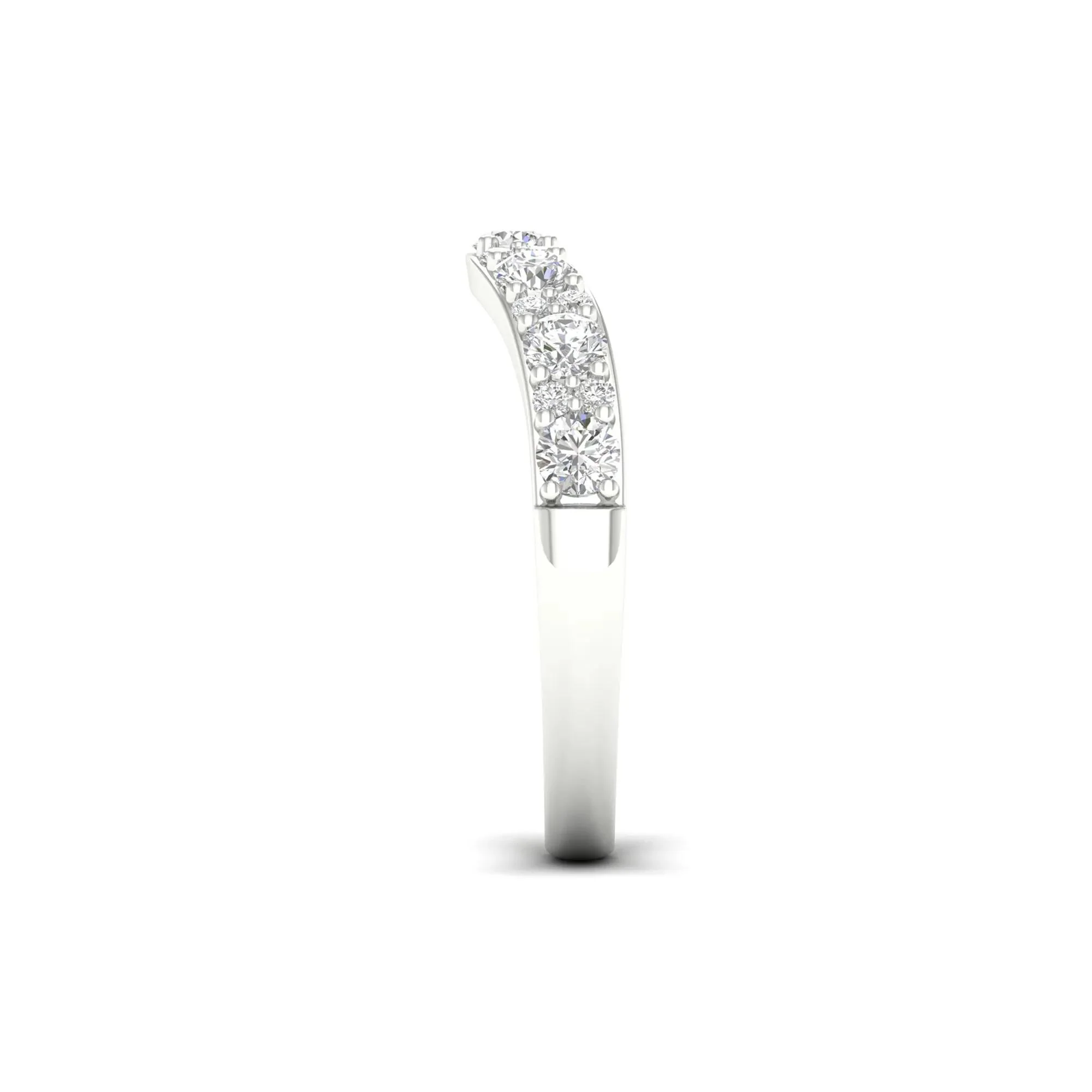 3/4 CT. Tw. Lab Grown Diamond Contour Band Ring 14K White Gold Size 9 - Image 3
