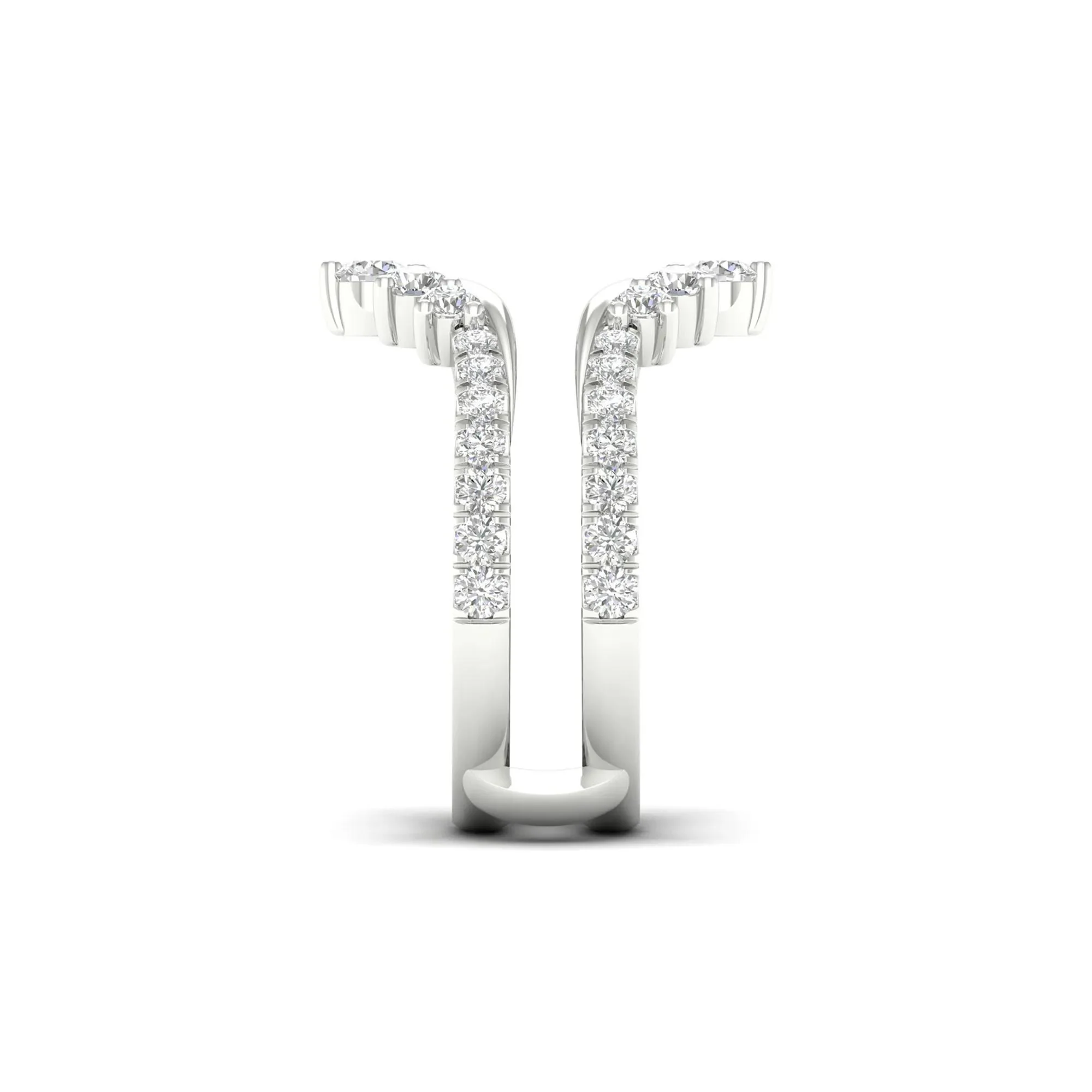 1 CT. Tw. Lab Grown Diamond Ring Enhancer 14K White Gold Size 6 - Image 3