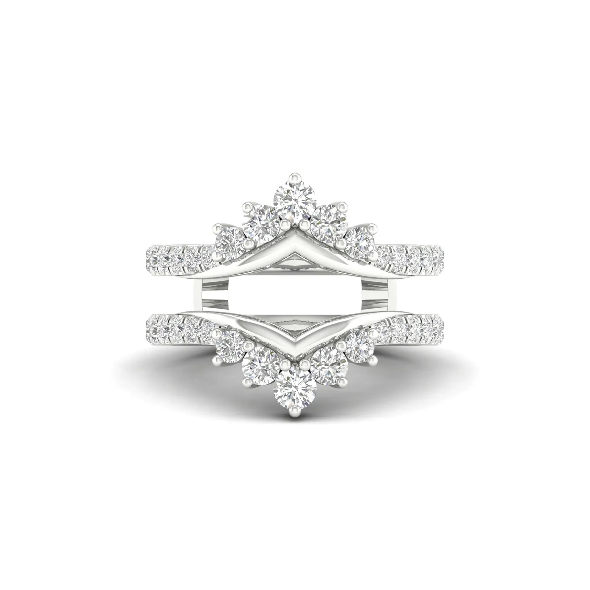 1 CT. Tw. Lab Grown Diamond Ring Enhancer 14K White Gold Size 8.5