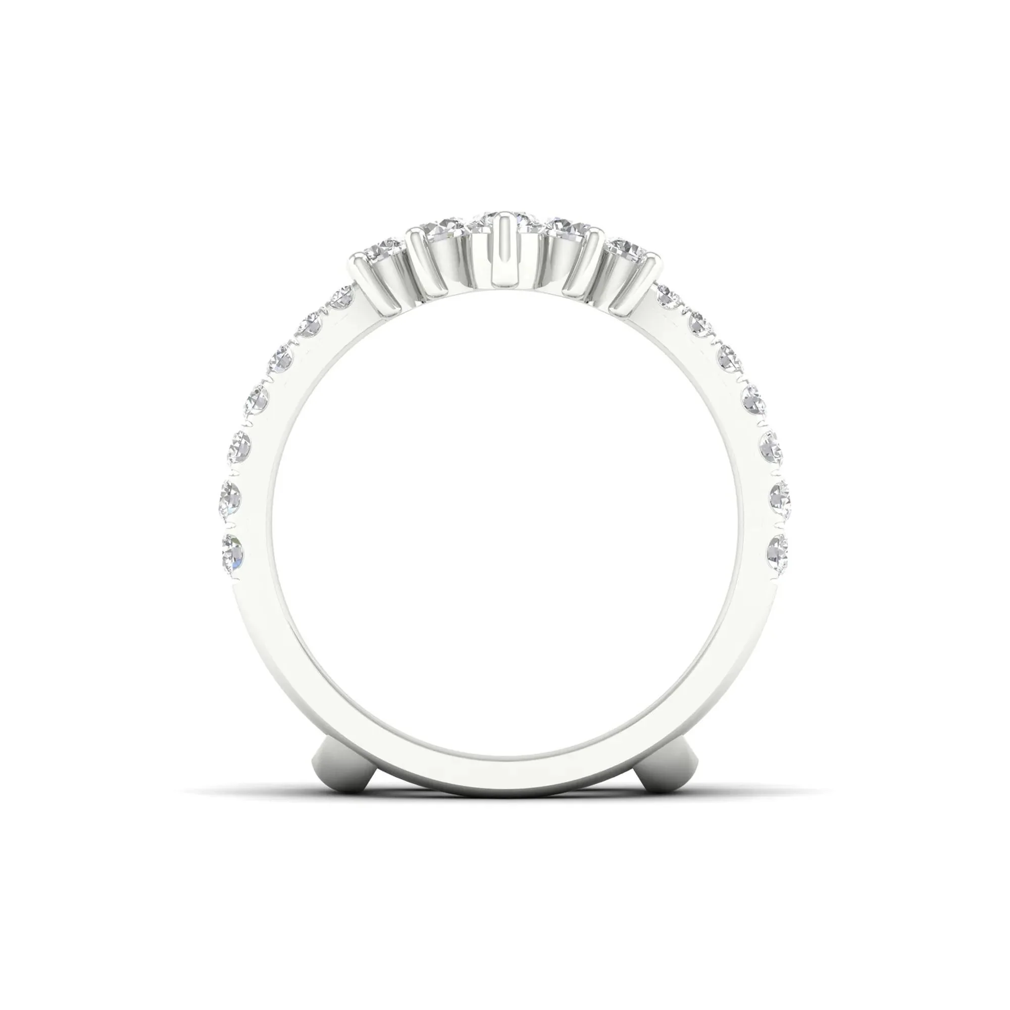 1 CT. Tw. Lab Grown Diamond Ring Enhancer 14K White Gold Size 8.5 - Image 2