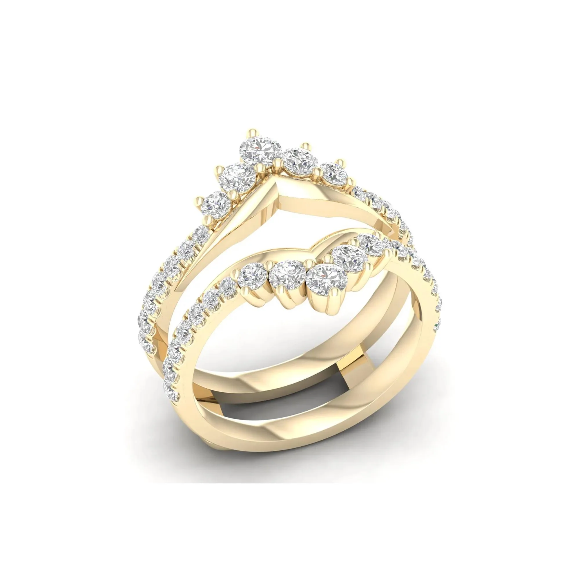 1 CT. Tw. Lab Grown Diamond Ring Enhancer 14K Yellow Gold Size 7.5 - Image 4