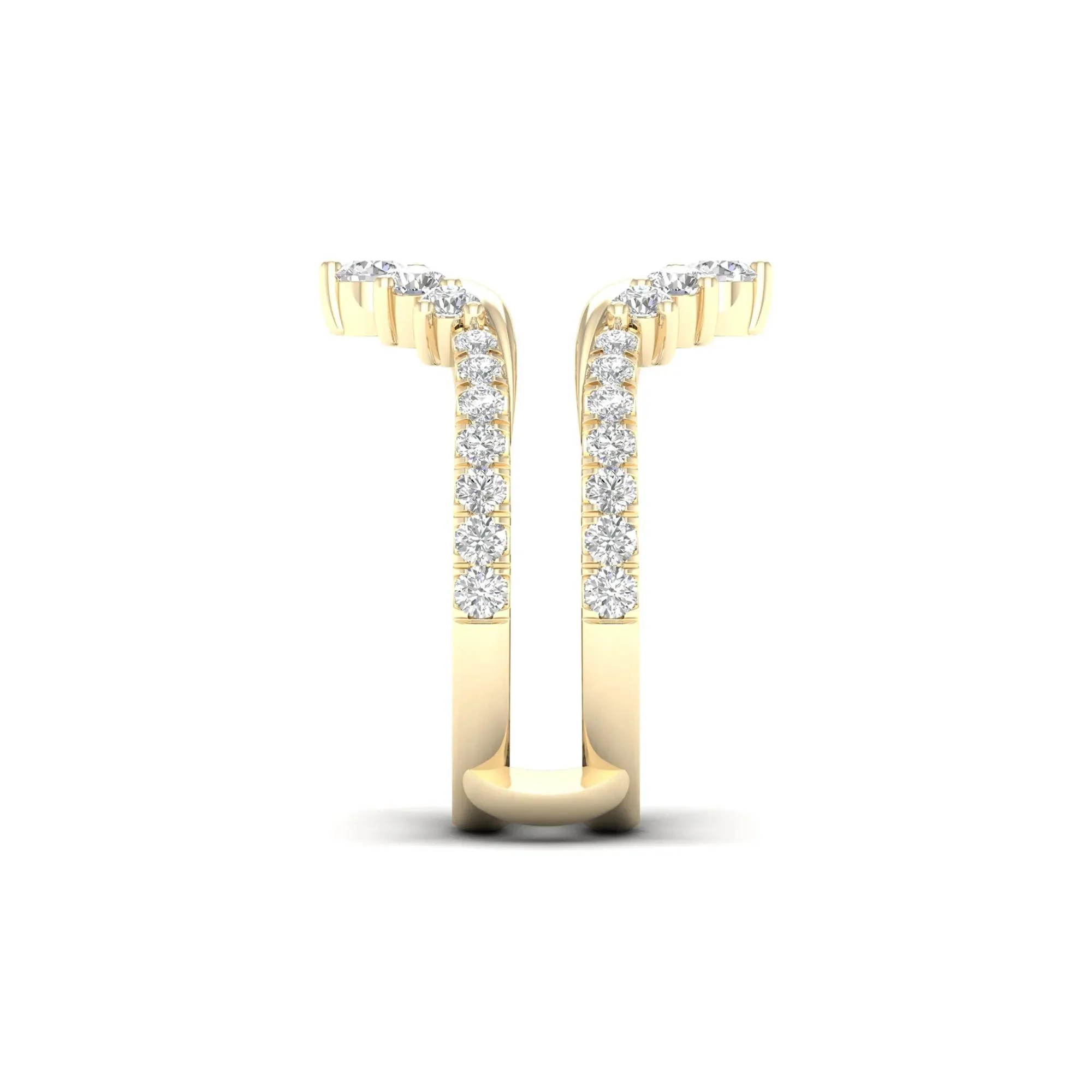 1 CT. Tw. Lab Grown Diamond Ring Enhancer 14K Yellow Gold Size 8 - Image 3