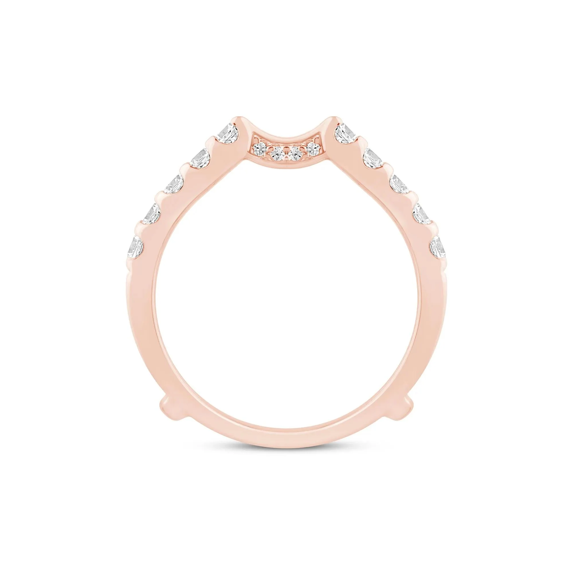 1 CT. Tw. Diamond Ring Insert 14K Rose Gold Round Brilliant Cut Size 7.5 5mm - Image 2