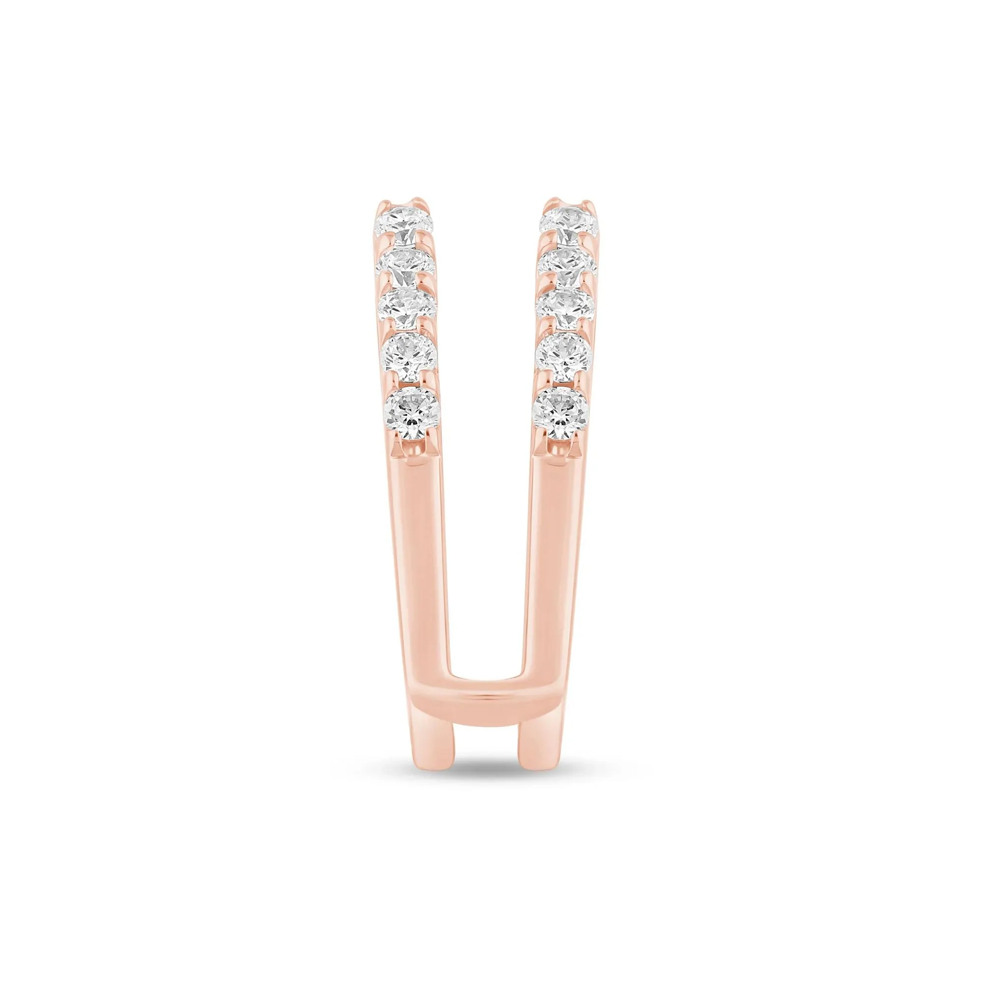 1 CT. Tw. Diamond Ring Insert 14K Rose Gold Round Brilliant Cut Size 8.5 5mm - Image 3