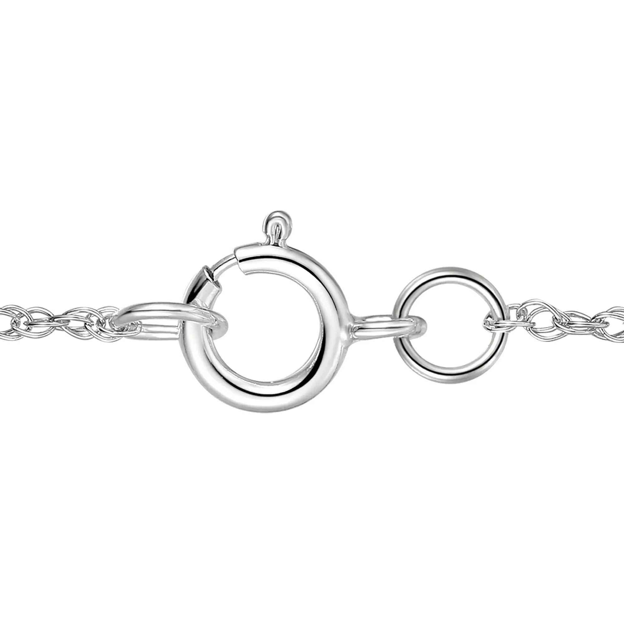 Lab Created Blue Sapphire Lab Created White Sapphire Halo Pendant Necklace .925 Sterling Silver Size 18" - Image 3
