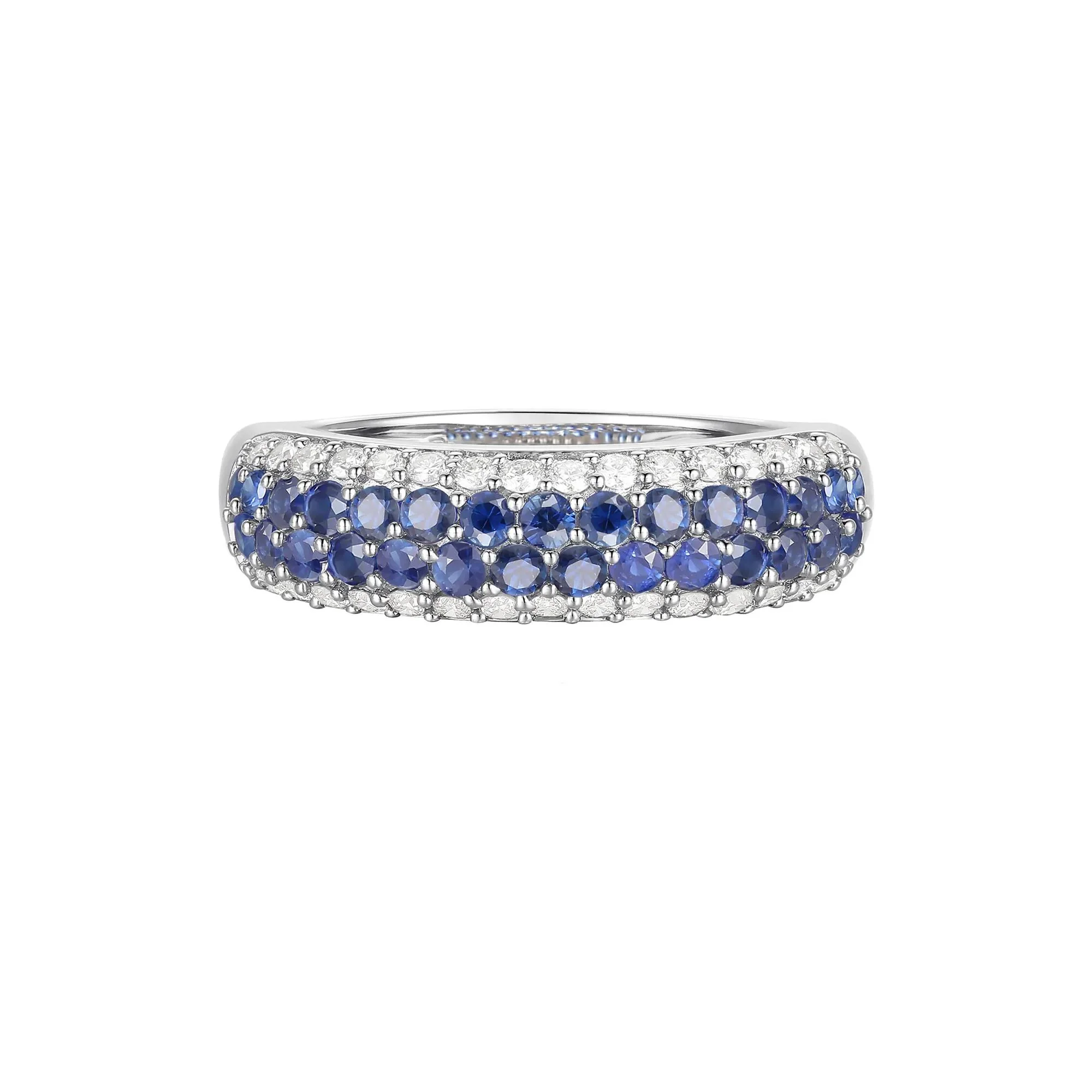 3/8 CT. Tw. Blue Sapphire and Diamond Ring 10K White Gold Size 8