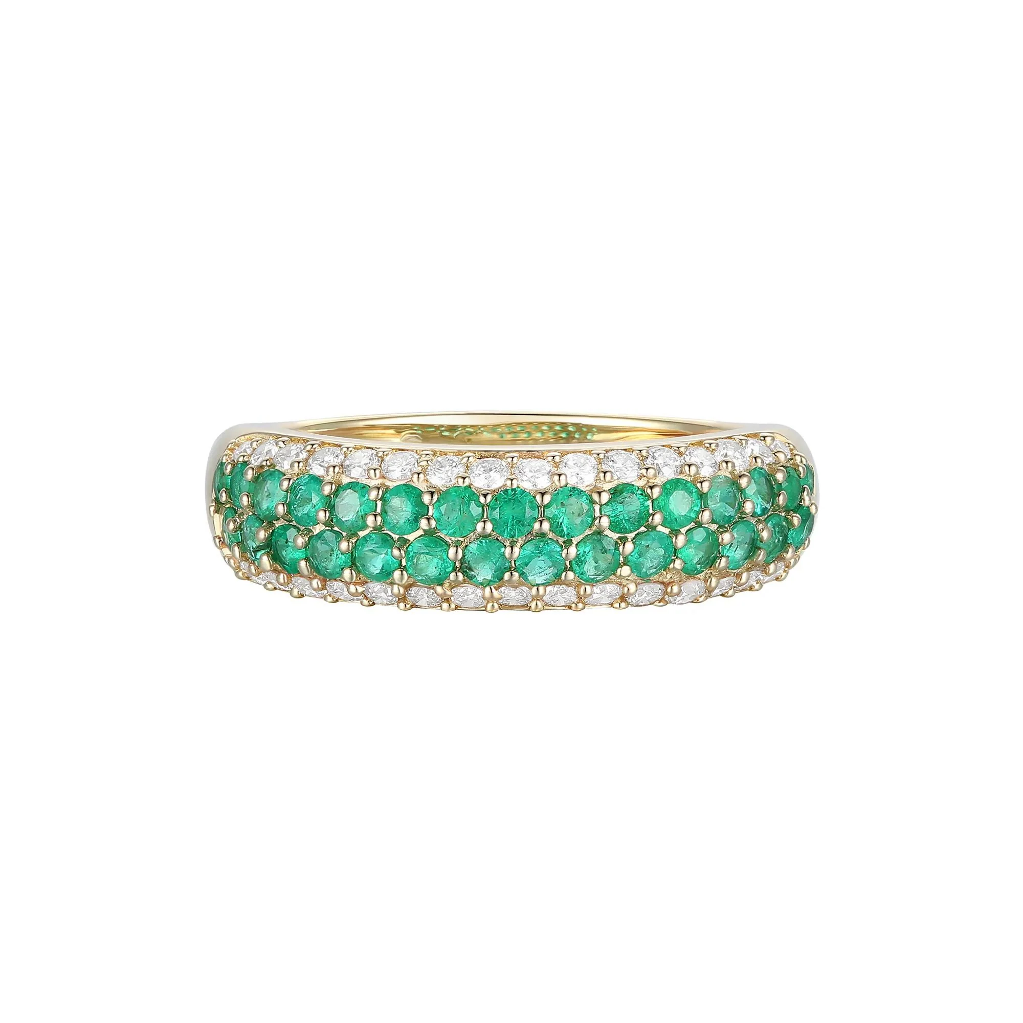 3/8 CT. Tw. Emerald and Diamond Ring 10K Yellow Gold Size 6