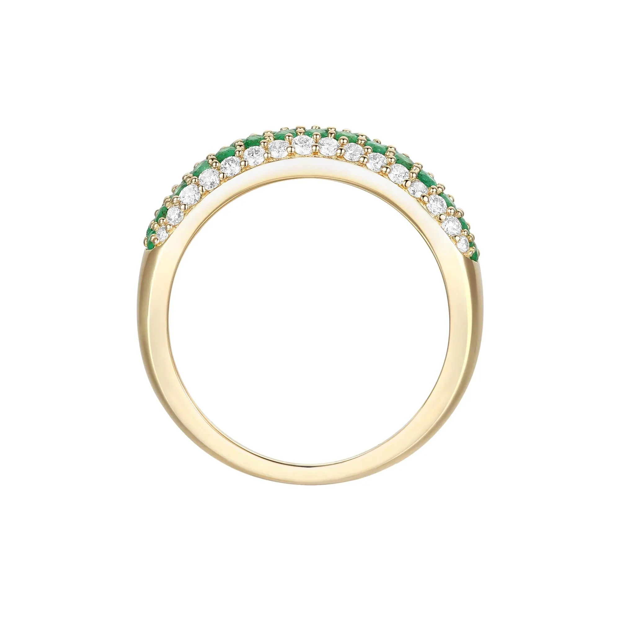 3/8 CT. Tw. Emerald and Diamond Ring 10K Yellow Gold Size 6.5 - Image 3