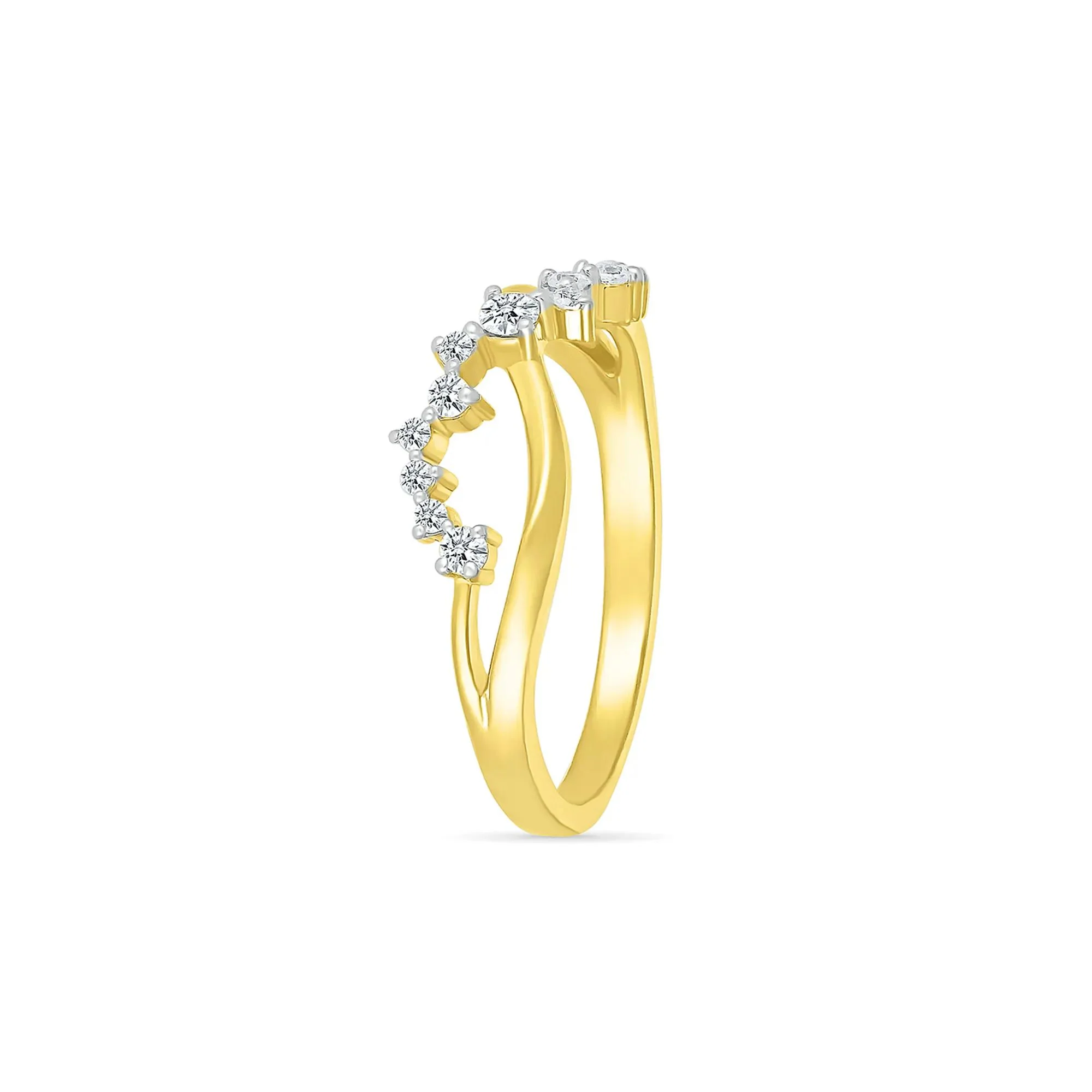 1/5 CT. Tw. Diamond Twist Ring 10K Yellow Gold Round Brilliant Cut Size 6.5 - Image 4