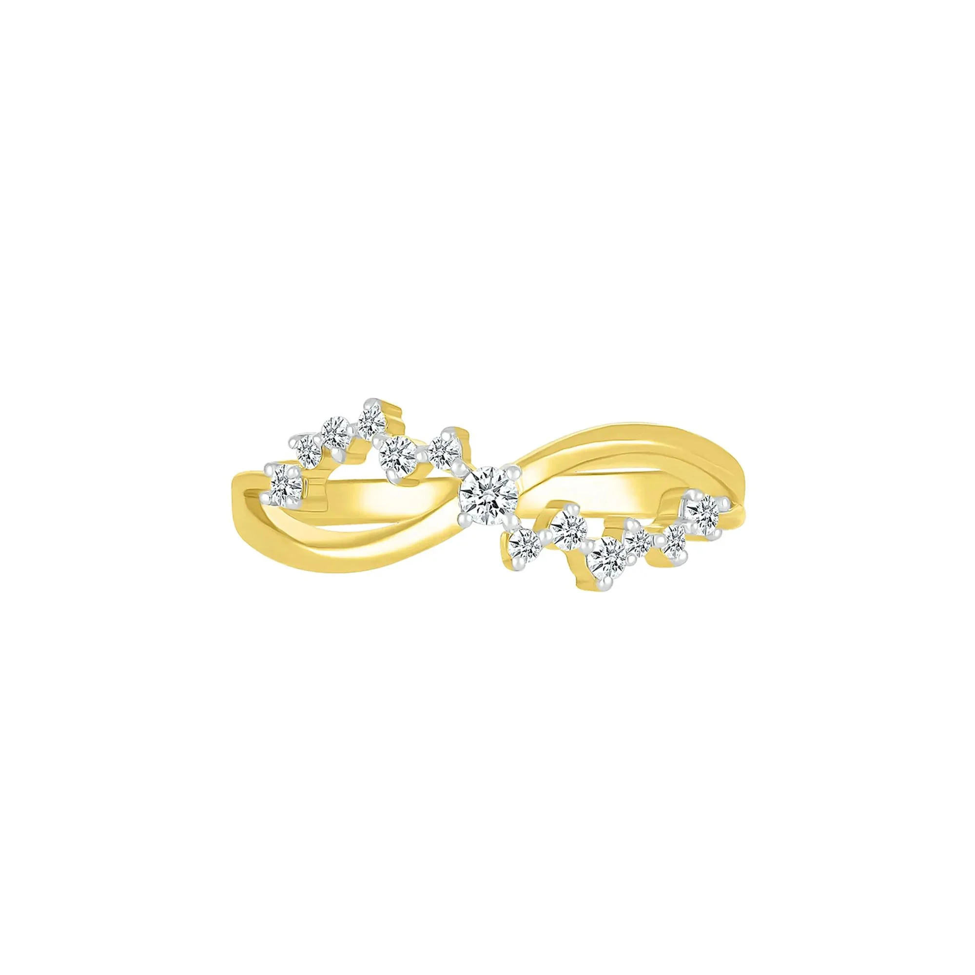 1/5 CT. Tw. Diamond Twist Ring 10K Yellow Gold Round Brilliant Cut Size 8