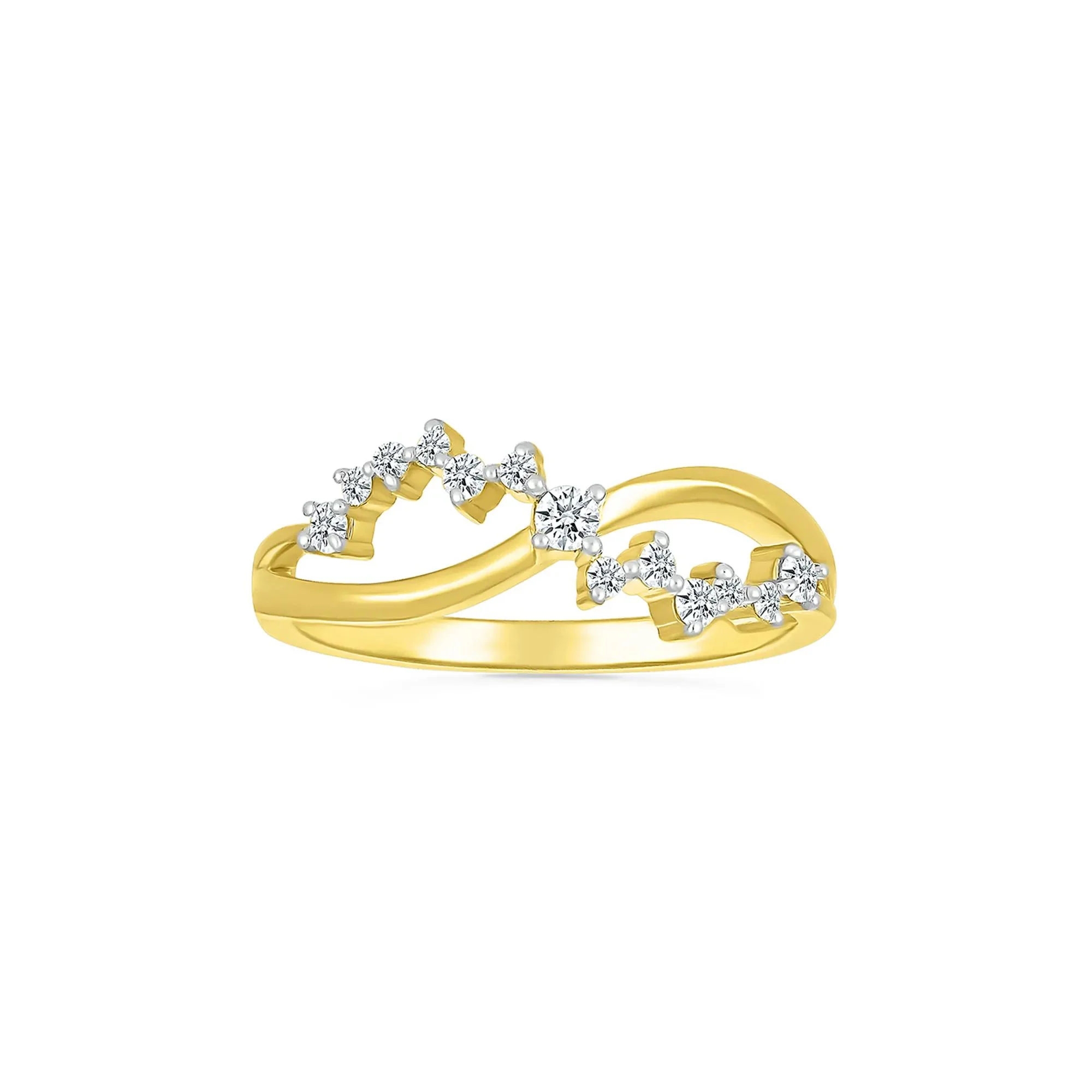 1/5 CT. Tw. Diamond Twist Ring 10K Yellow Gold Round Brilliant Cut Size 8.5 - Image 5