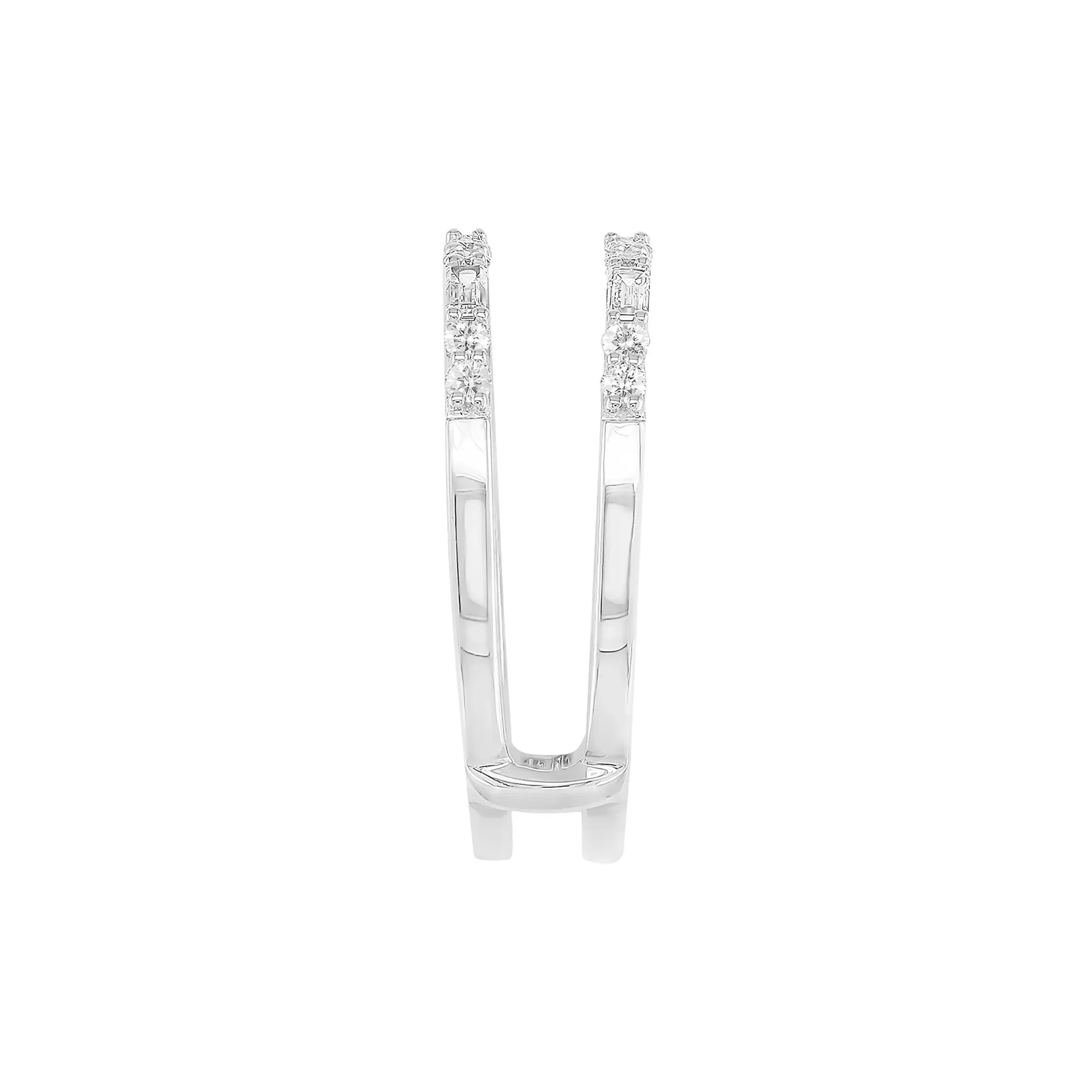 1/2 CT. Tw. Diamond Ring Insert 14K White Gold Round Brilliant Cut Size 6 - Image 2