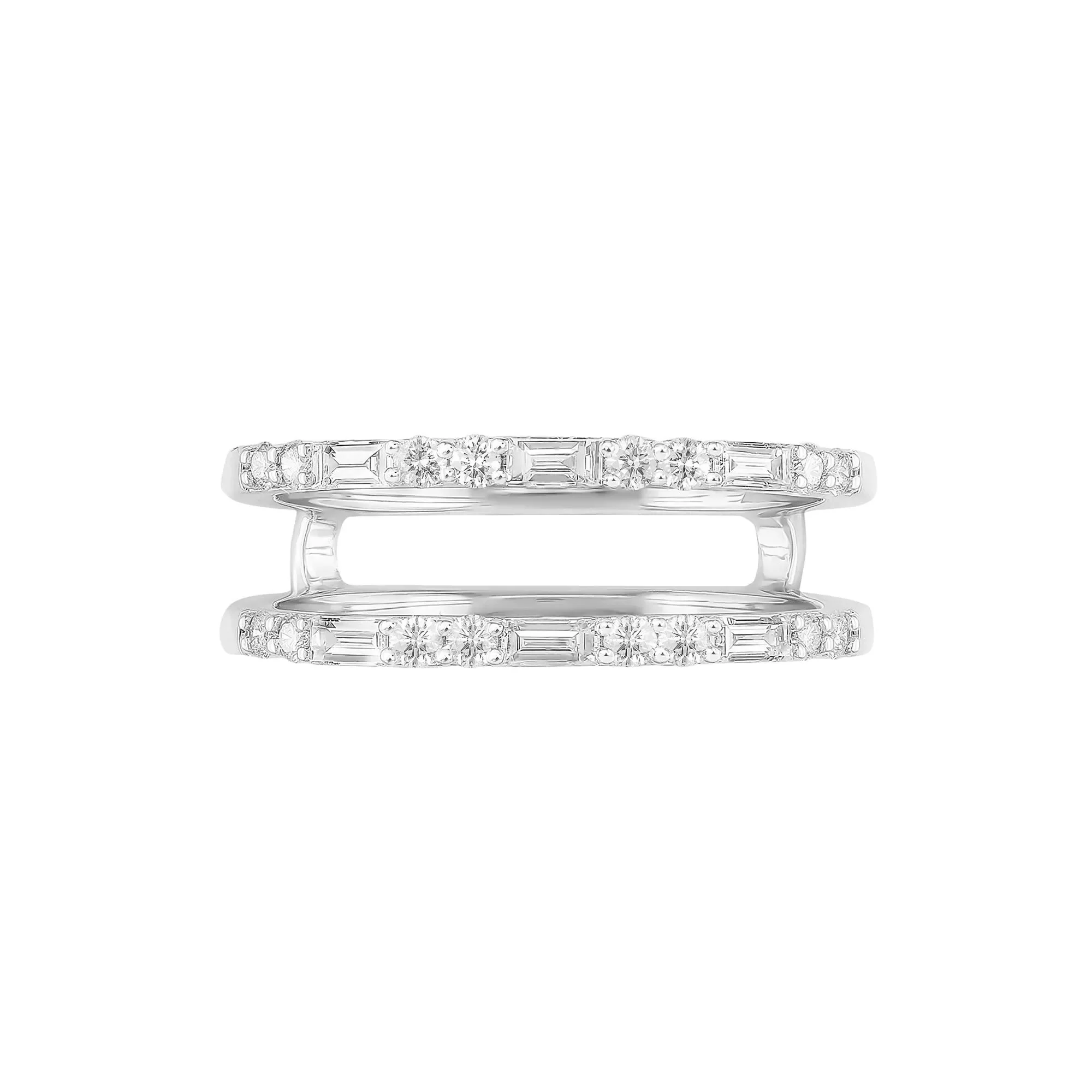 1/2 CT. Tw. Diamond Ring Insert 14K White Gold Round Brilliant Cut Size 8