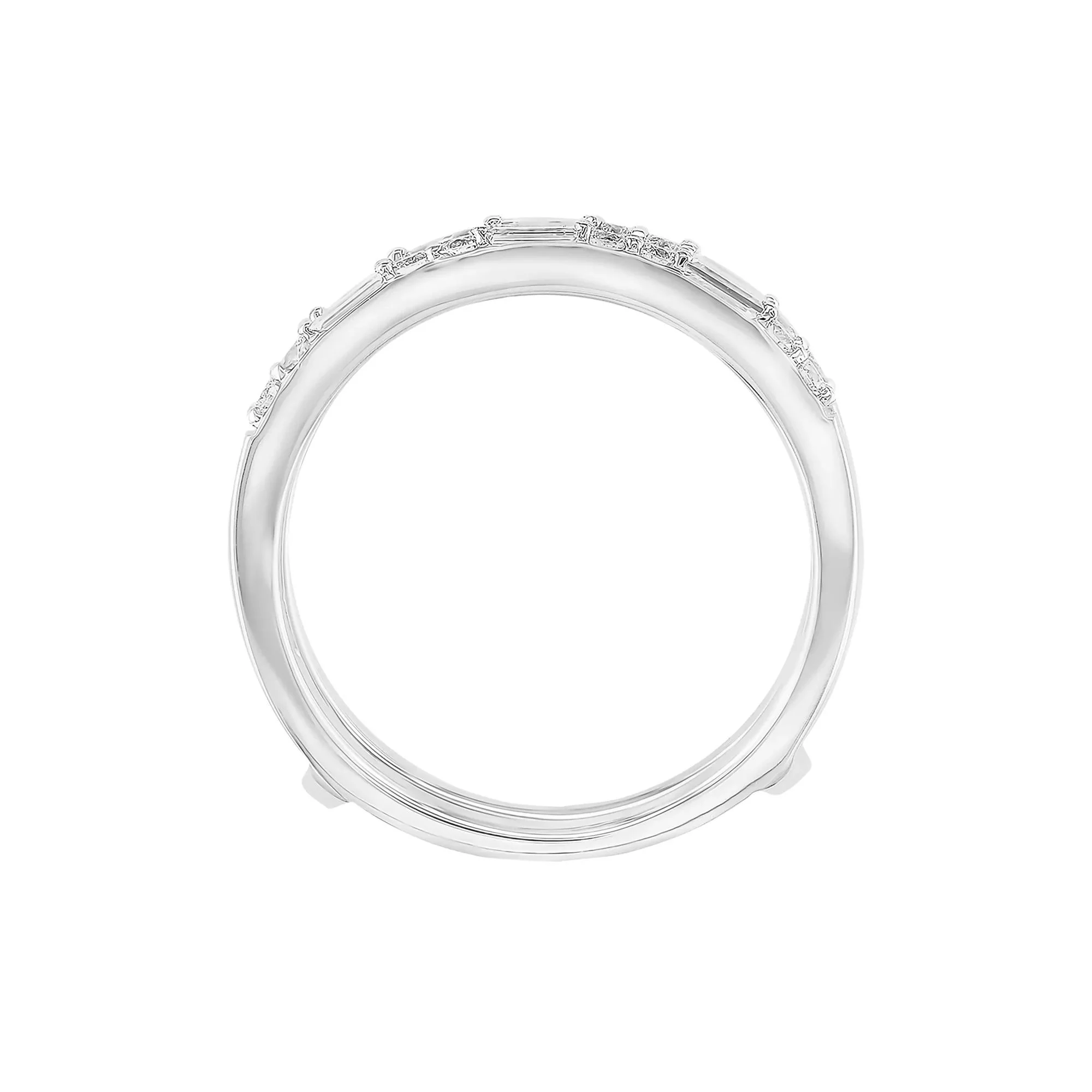 1/2 CT. Tw. Diamond Ring Insert 14K White Gold Round Brilliant Cut Size 8.5 - Image 3