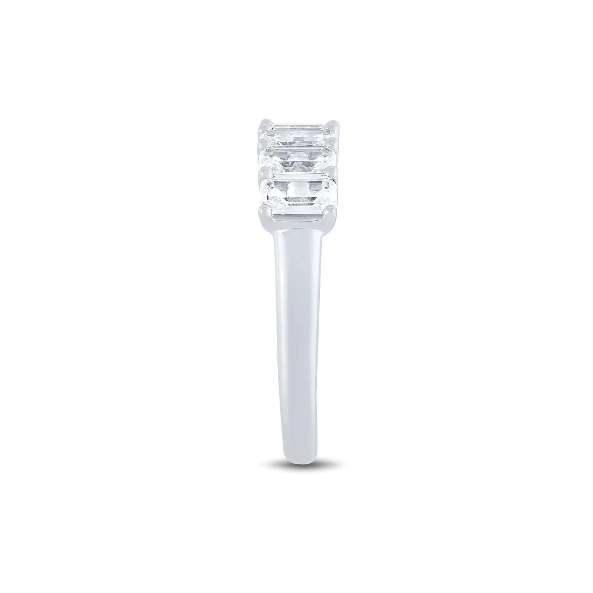 Lab Grown Diamond Five-Stone Emerald-Cut Band Ring 14K White Gold (1 ½ CT. Tw.) Size 6 1mm - Image 3