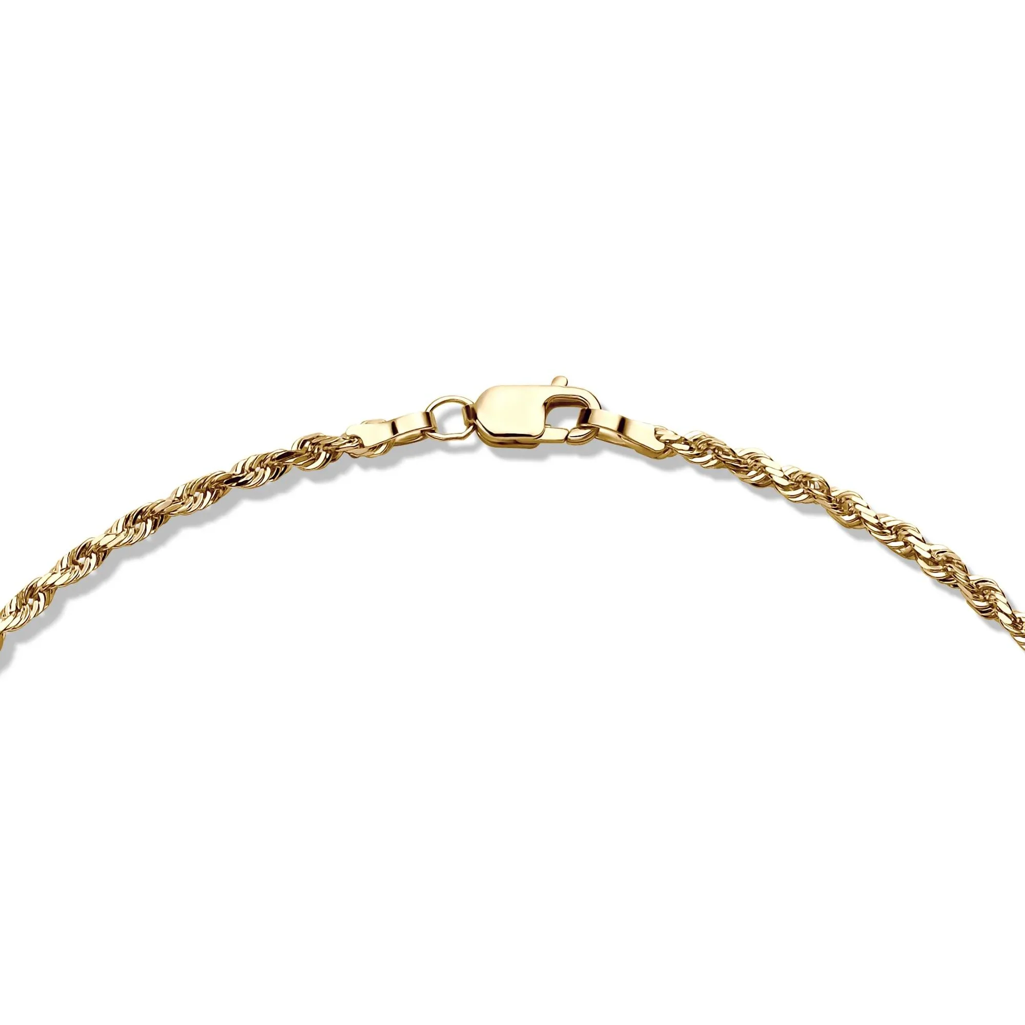 Solid Glitter Rope Chain 14K Yellow Gold Necklace Size 18" - Image 3