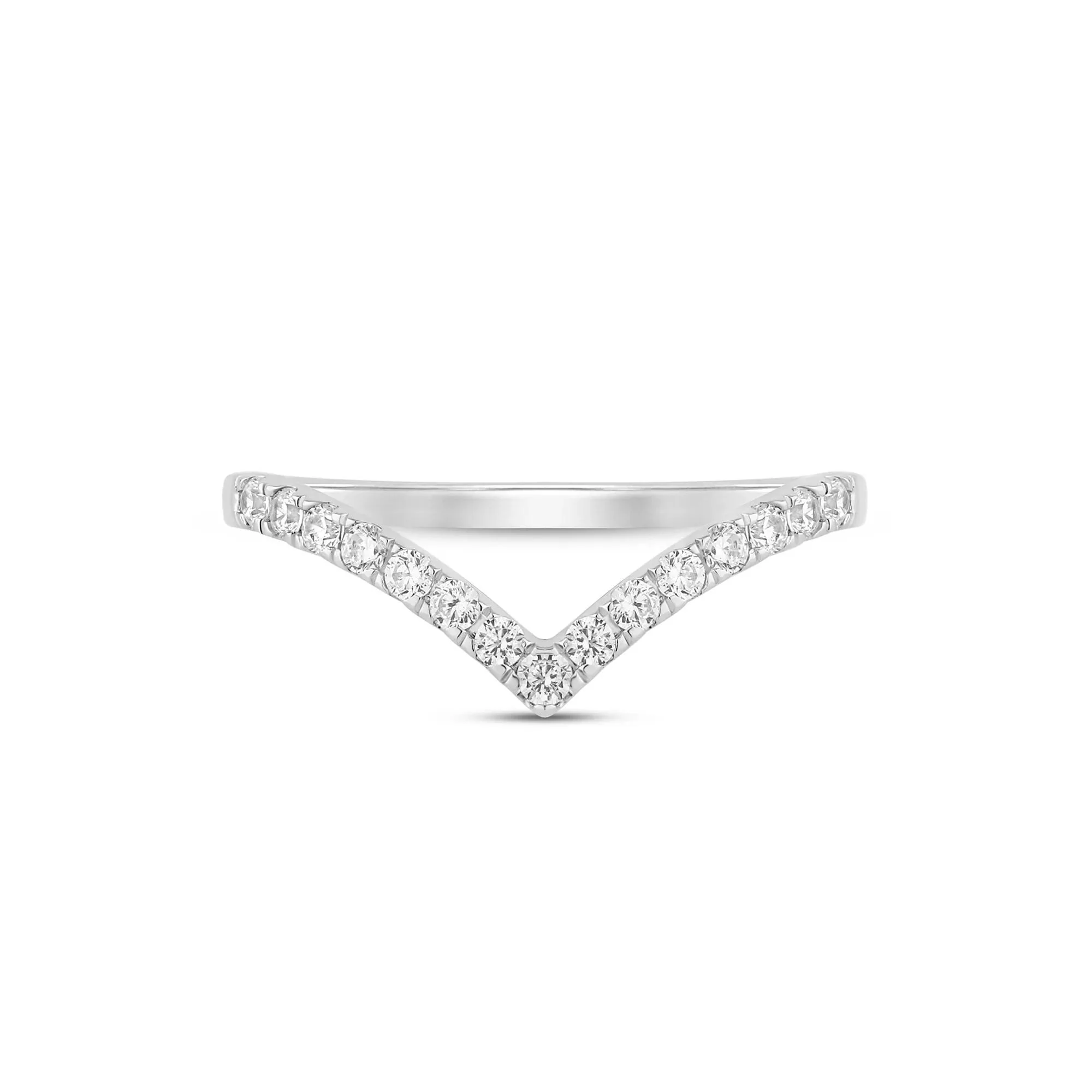 1/3 CT. Tw. Lab Grown Diamond Chevron Contour Band Ring 14K White Gold Size 5 1mm