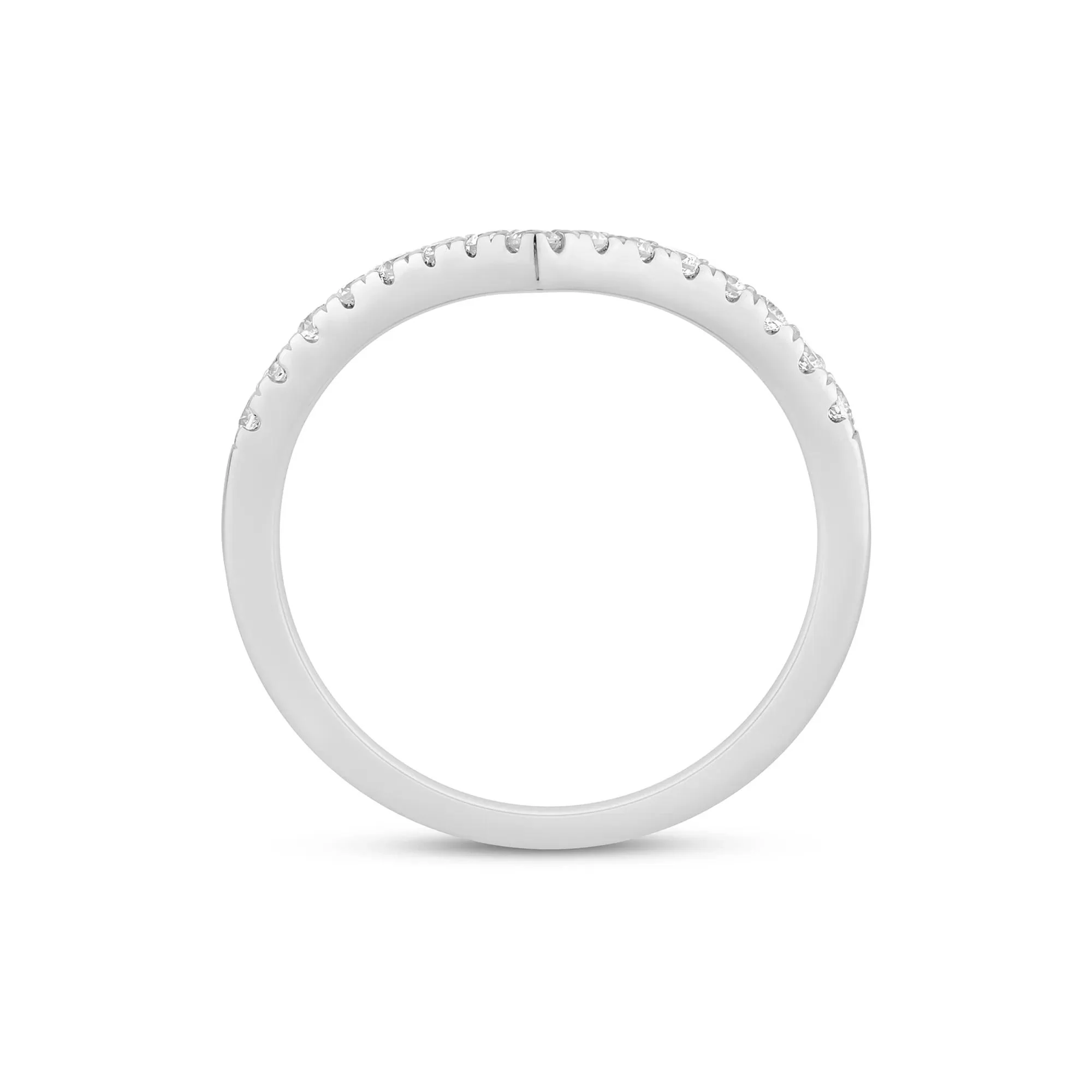 1/3 CT. Tw. Lab Grown Diamond Chevron Contour Band Ring 14K White Gold Size 8 1mm - Image 2
