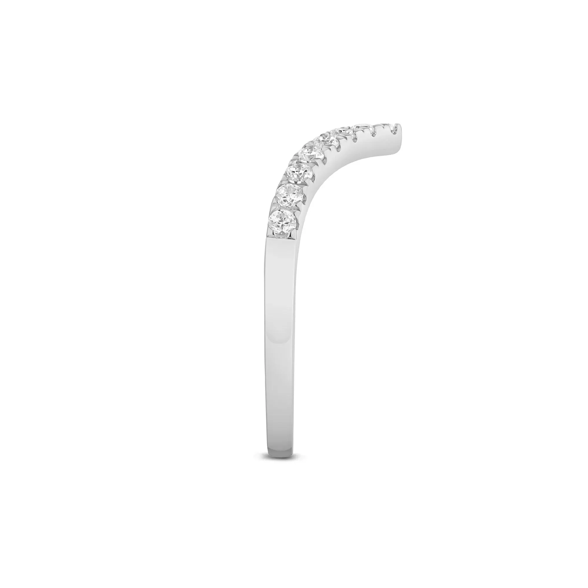 1/3 CT. Tw. Lab Grown Diamond Chevron Contour Band Ring 14K White Gold Size 8.5 1mm - Image 3