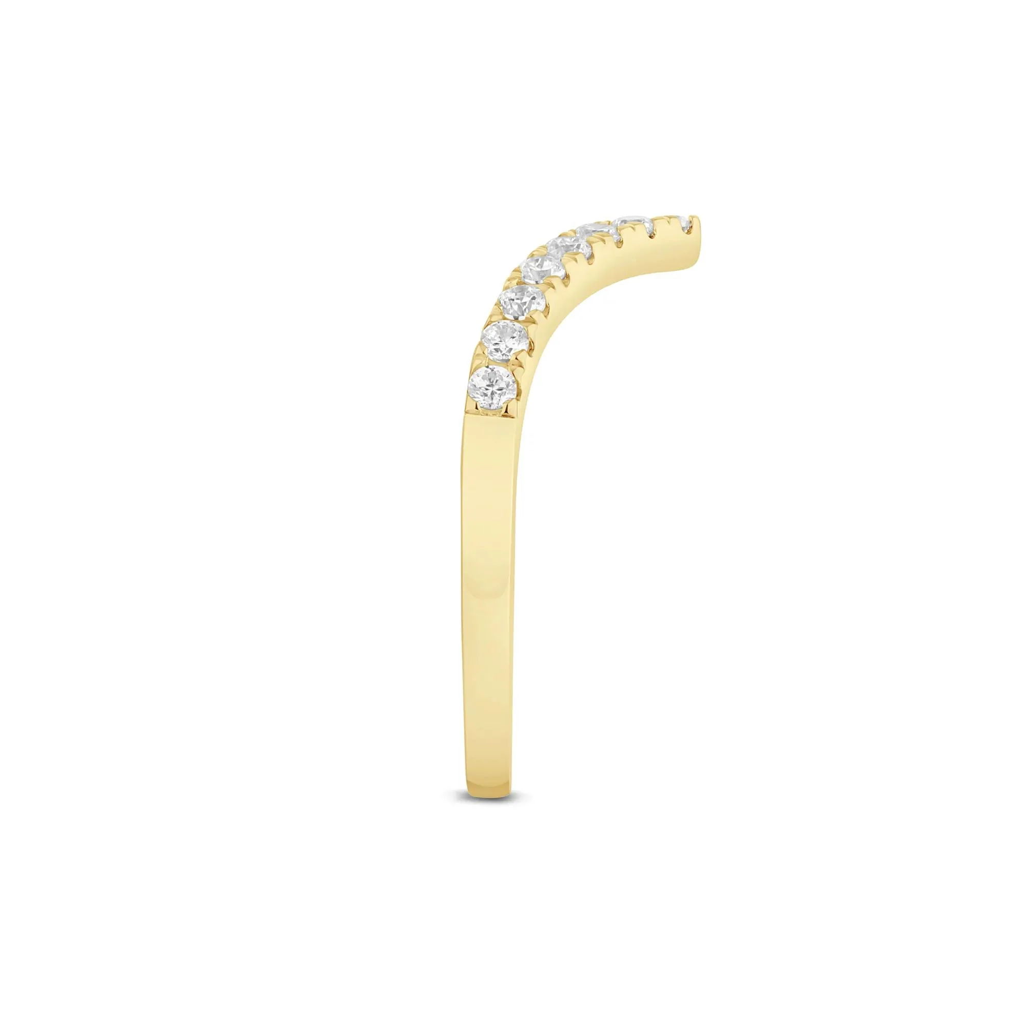 1/3 CT. Tw. Lab Grown Diamond Chevron Contour Band Ring 14K Yellow Gold Size 8 1mm - Image 3