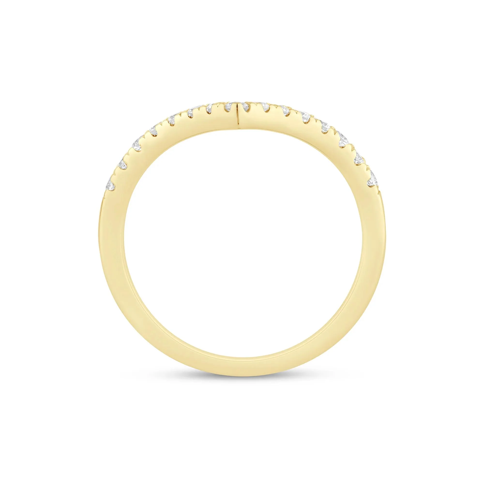 1/3 CT. Tw. Lab Grown Diamond Chevron Contour Band Ring 14K Yellow Gold Size 8.5 1mm - Image 2