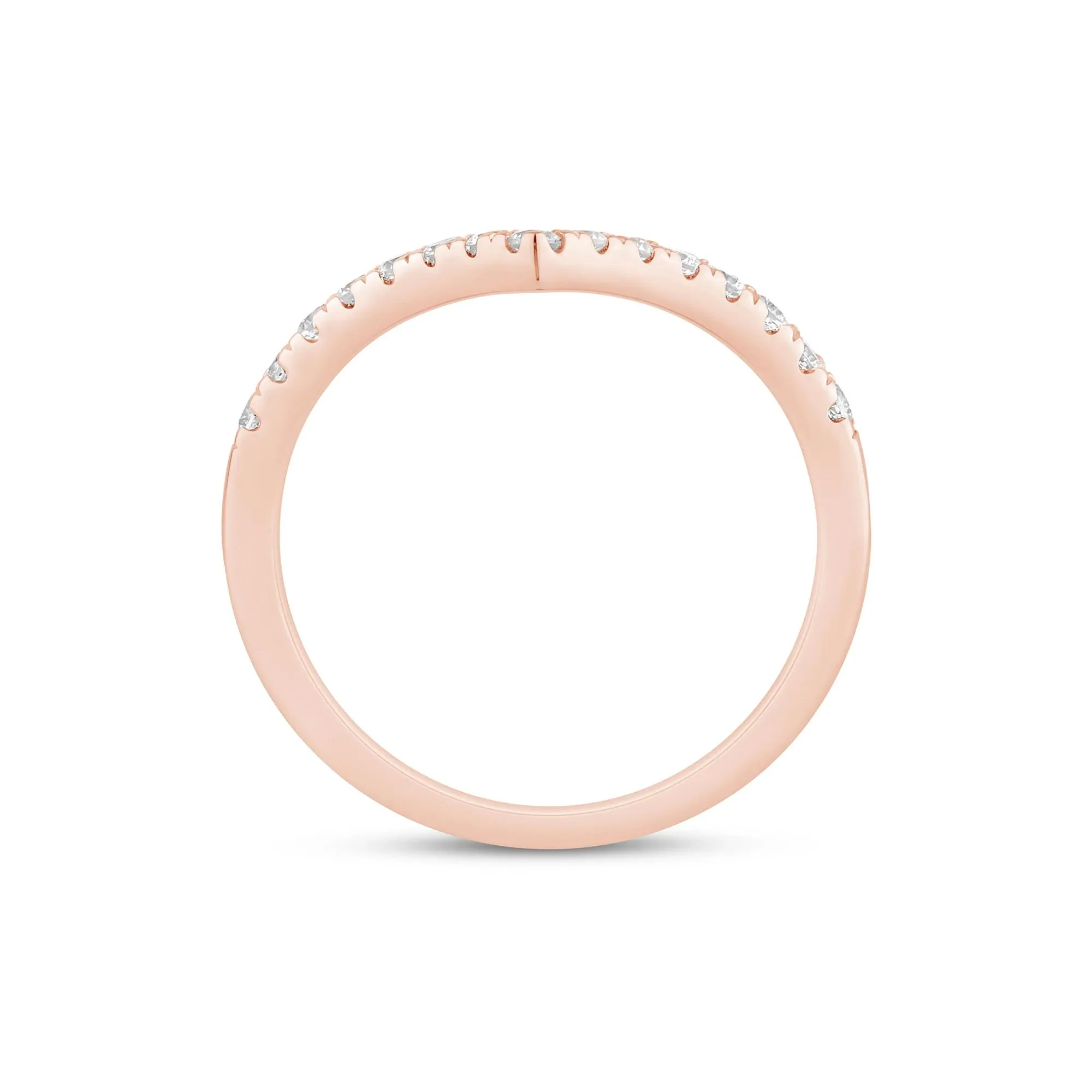 1/3 CT. Tw. Lab Grown Diamond Chevron Contour Band Ring 14K Rose Gold Size 5.5 1mm - Image 2