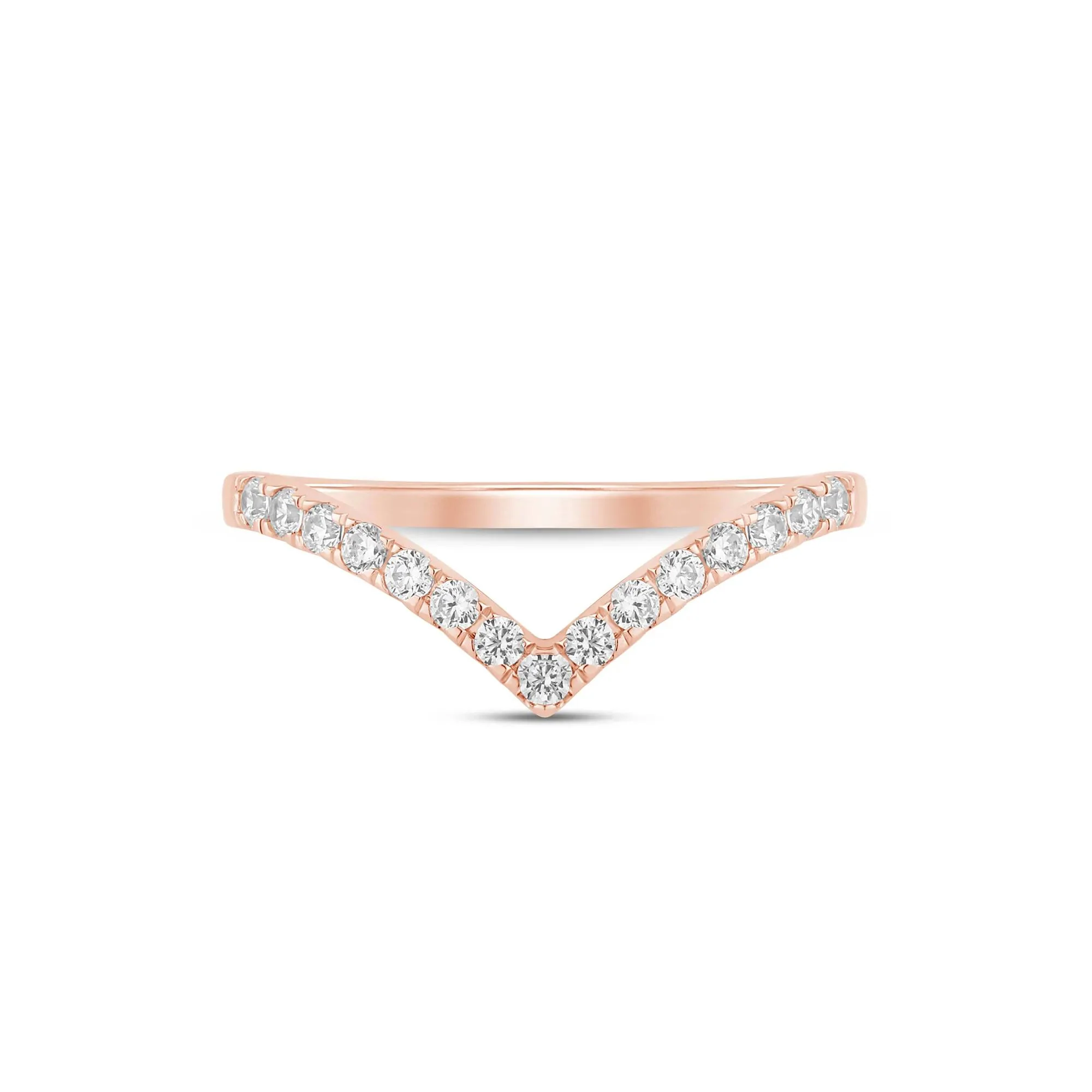 1/3 CT. Tw. Lab Grown Diamond Chevron Contour Band Ring 14K Rose Gold Size 9 1mm