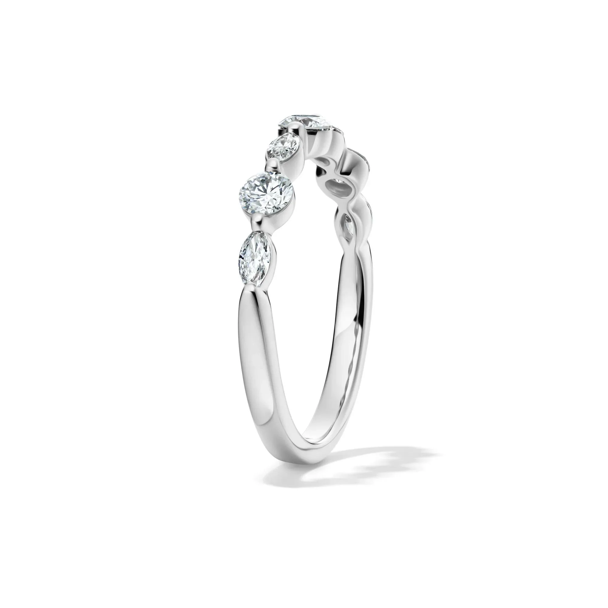 5/8 CT. Tw. Lab Grown Diamond Wedding Band Ring Round Brilliant Cut White Size 7 2mm - Image 3