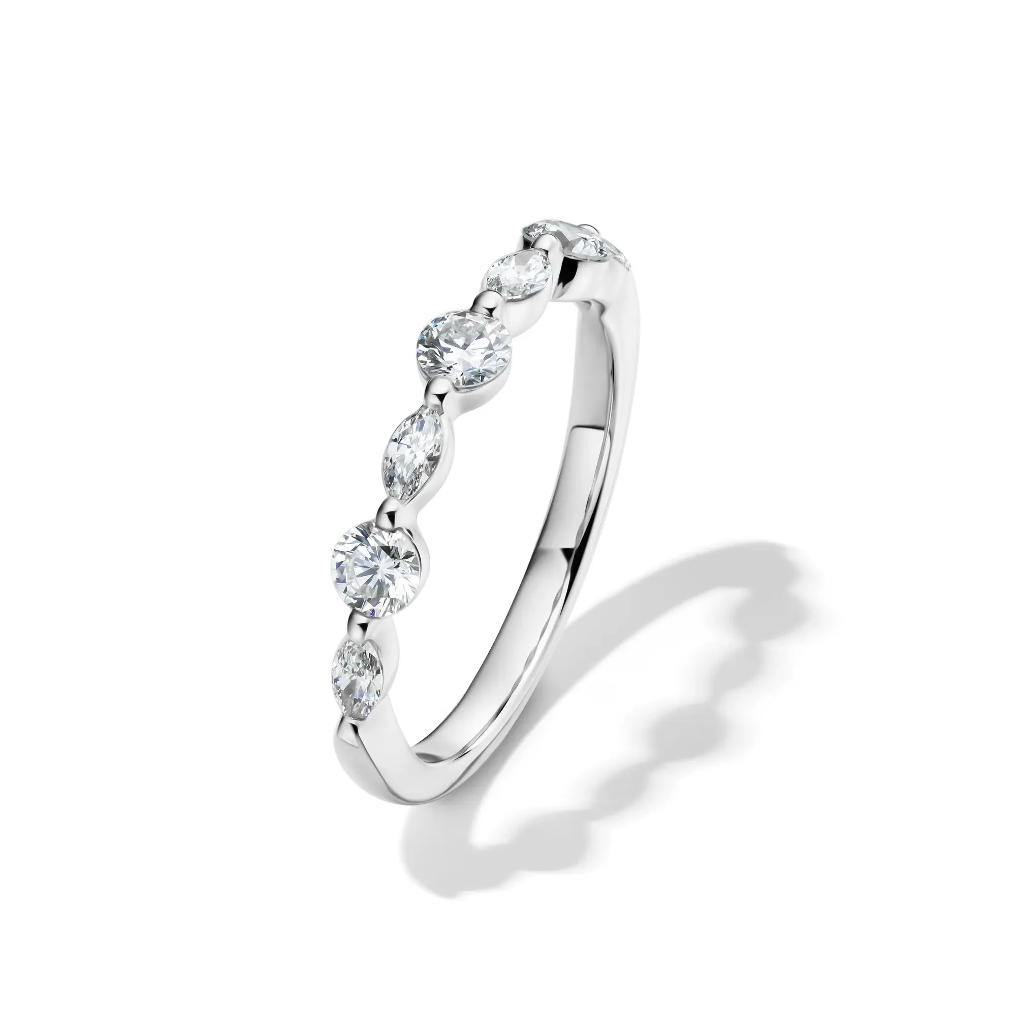 5/8 CT. Tw. Lab Grown Diamond Wedding Band Ring Round Brilliant Cut White Size 7 2mm - Image 4