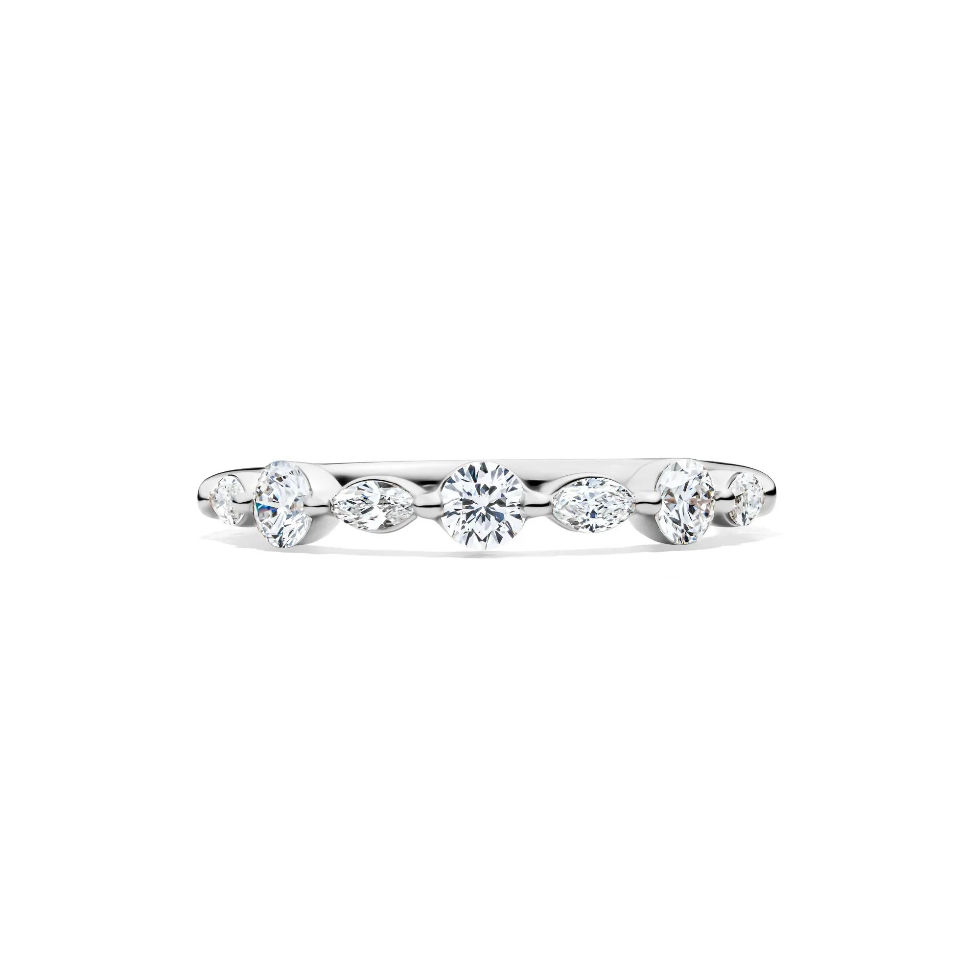 5/8 CT. Tw. Lab Grown Diamond Wedding Band Ring Round Brilliant Cut White Size 7.5 2mm