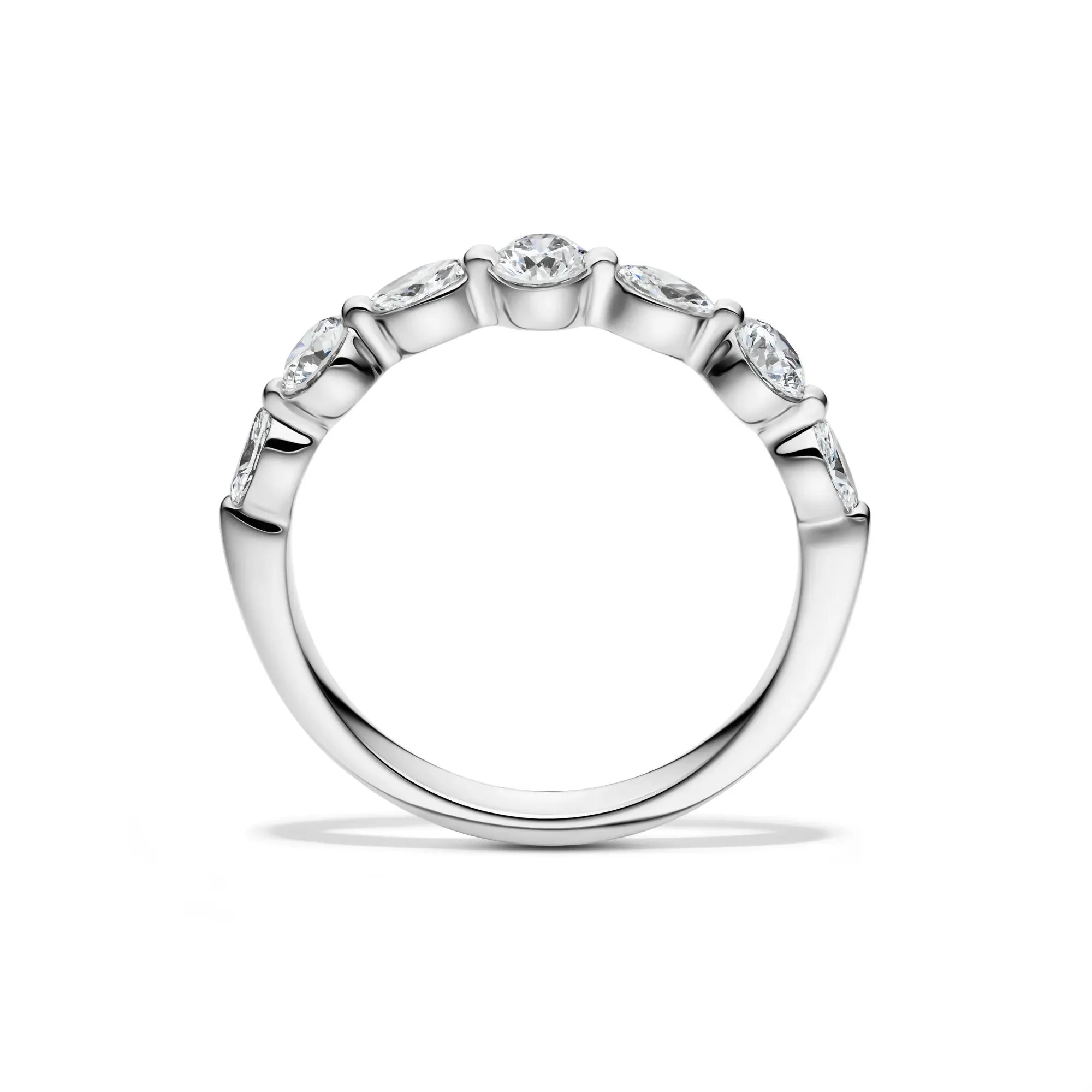 5/8 CT. Tw. Lab Grown Diamond Wedding Band Ring Round Brilliant Cut White Size 7.5 2mm - Image 2
