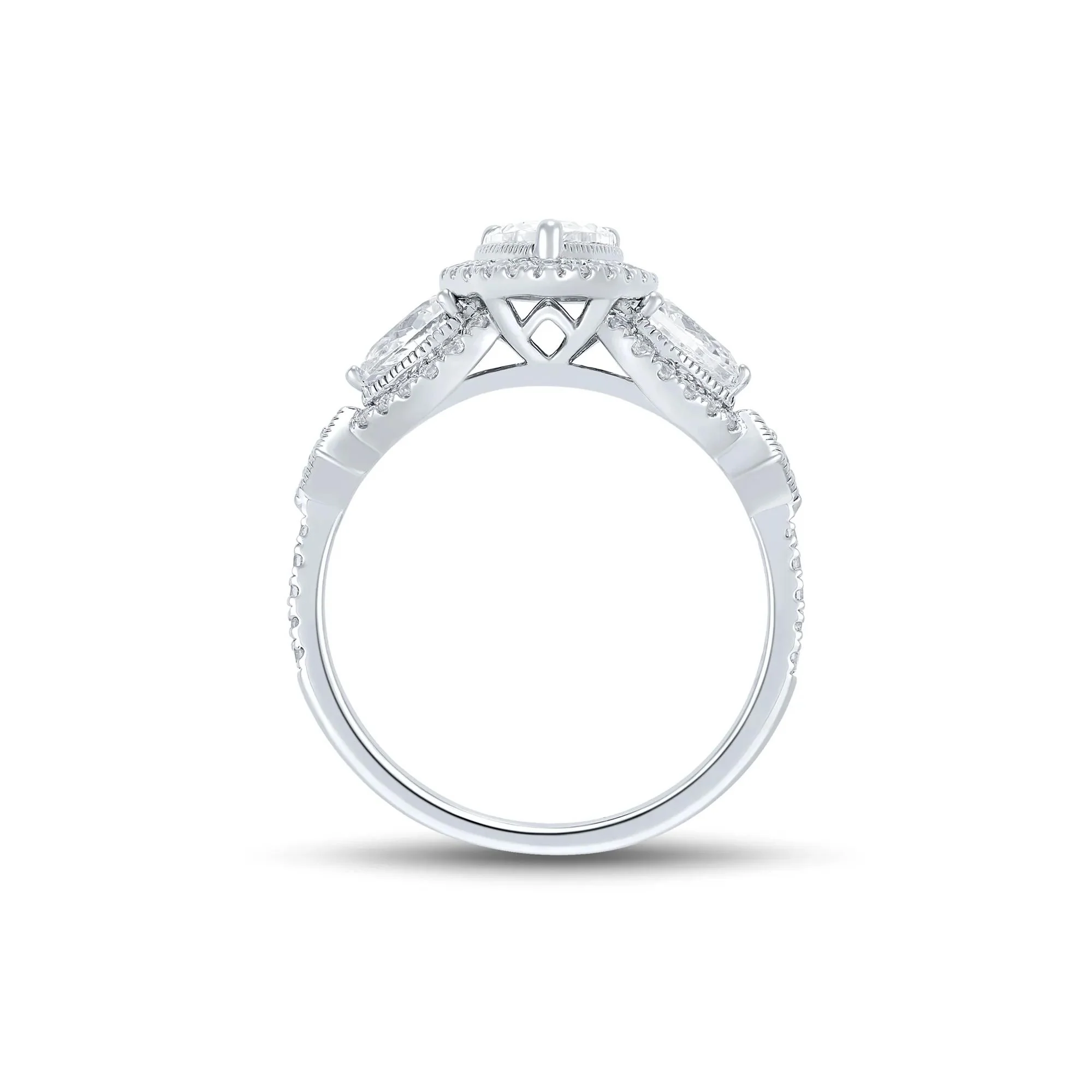 1/2 CT. Tw. Lab Grown Diamond Engagement Ring 10K White Gold Round Brilliant Cut Size 7 1mm - Image 2